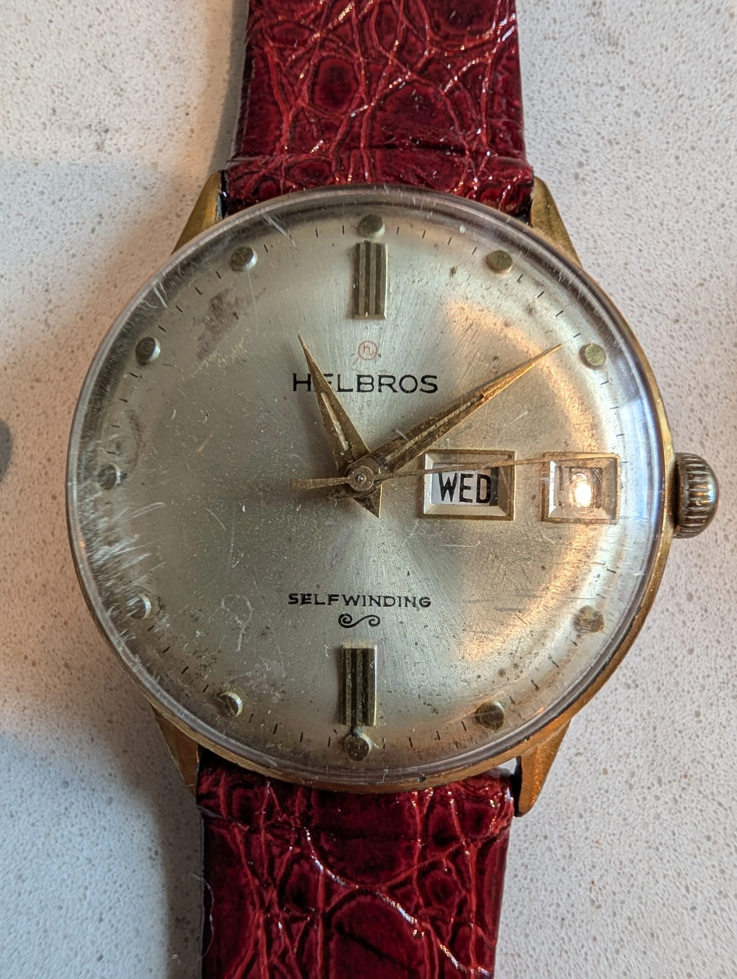 Helbros Selfwinding Day Date Vintage Automatic Watch