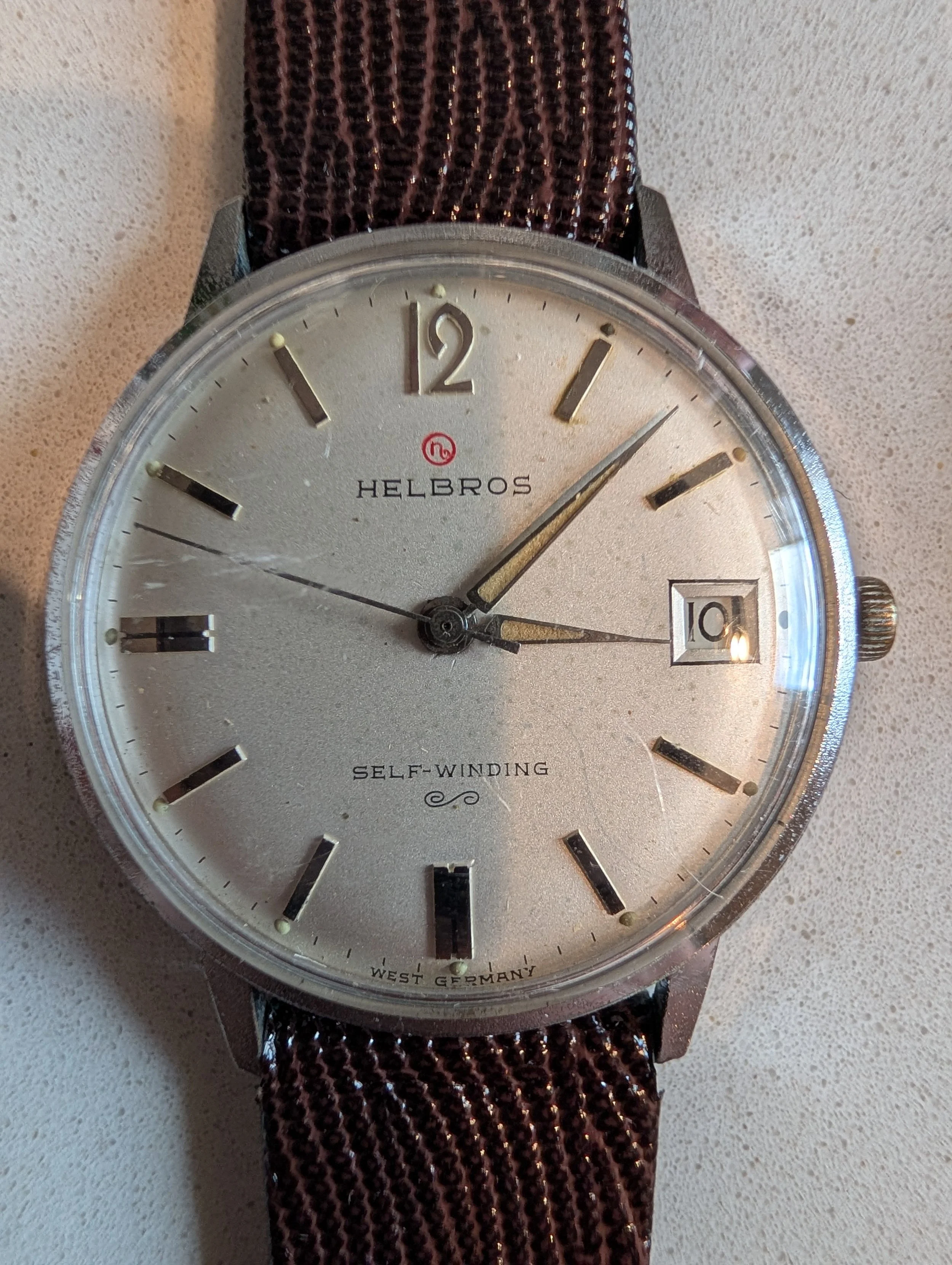 Helbros Self Winding Vintage Date Watch West Germany