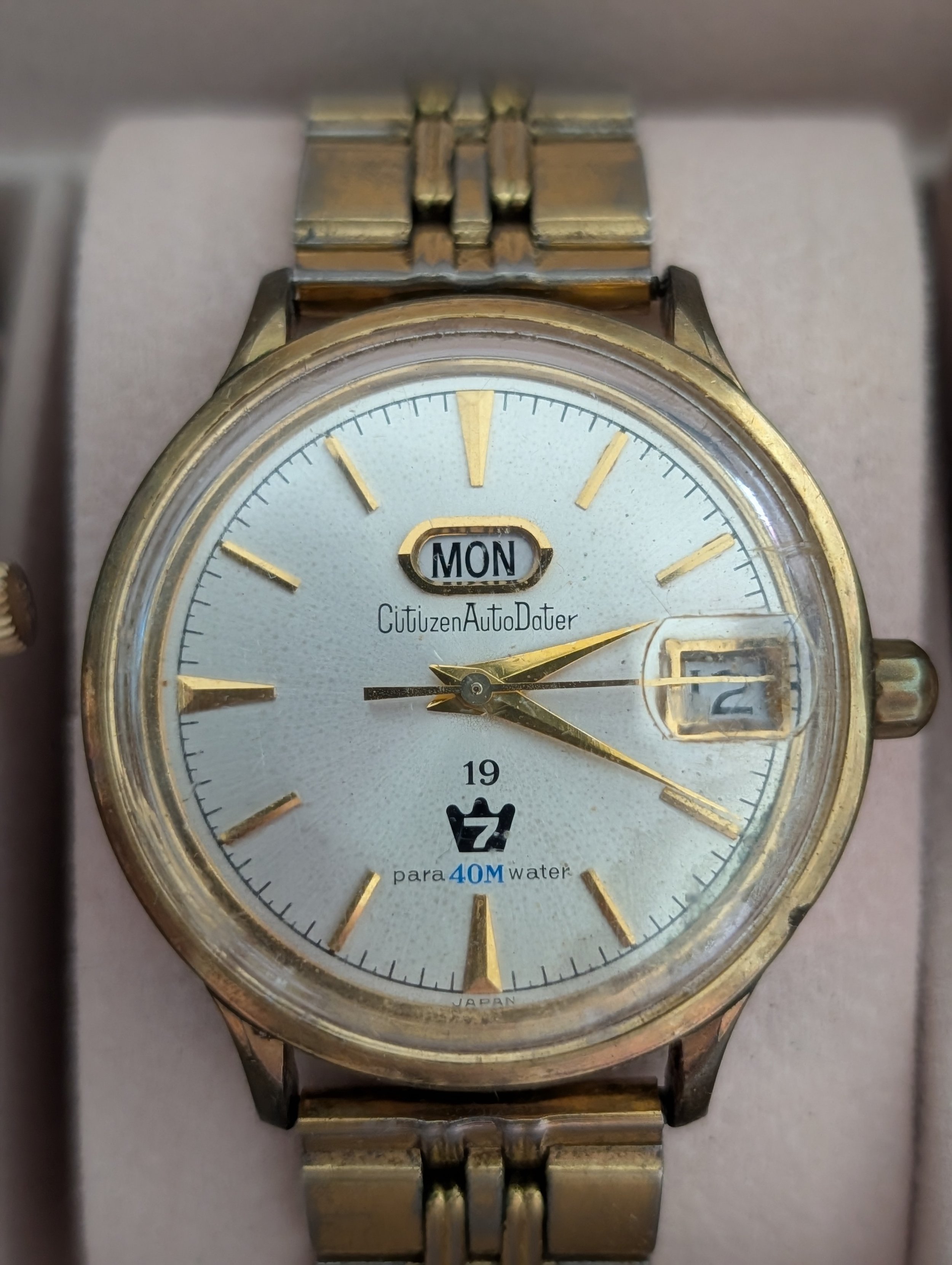 Citizen Auto Dater Para Water 19 Jewel Automatic