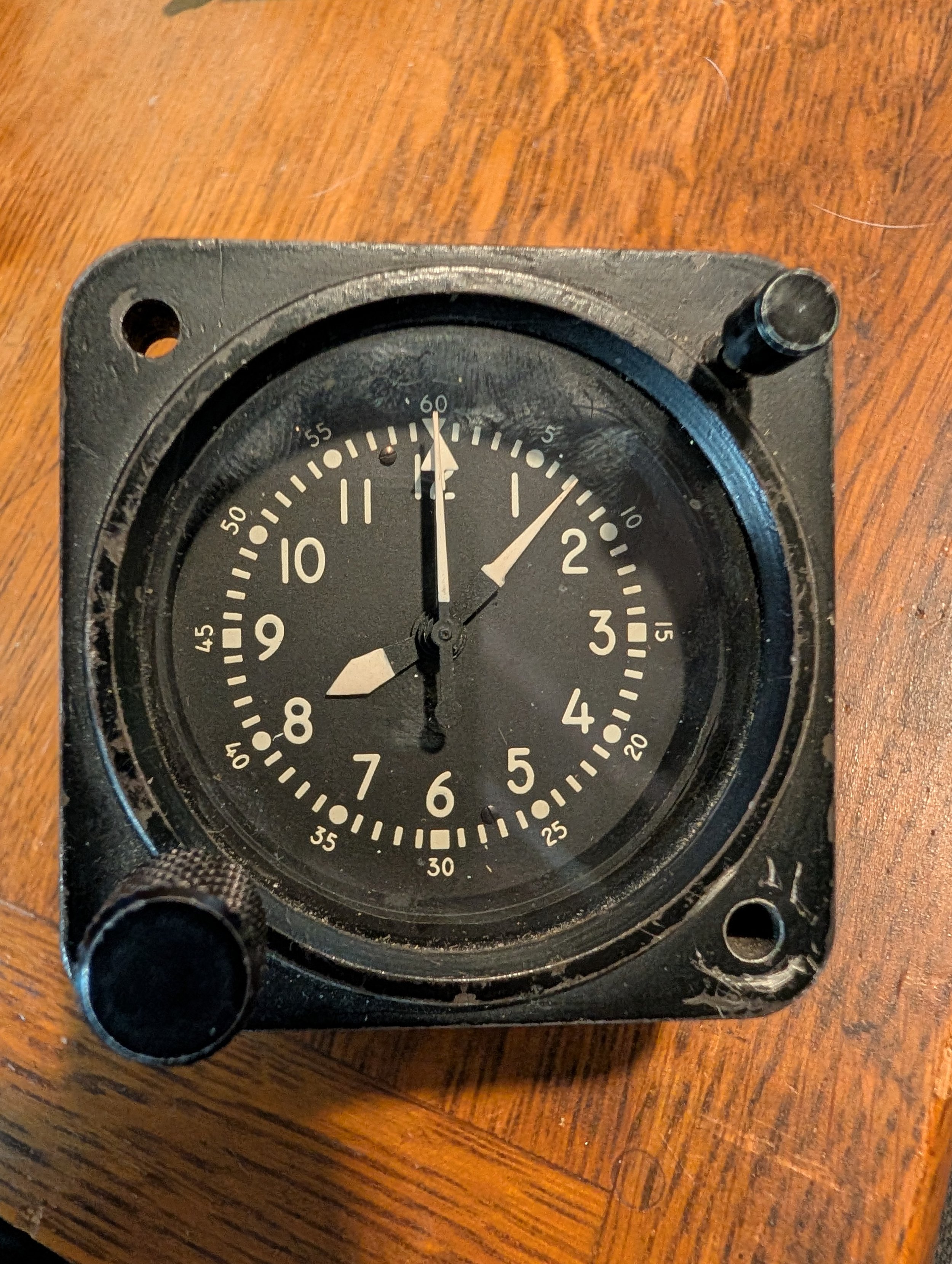 Vintage Aircraft Chronograph Panel Clock | Military Aviation Instrument
