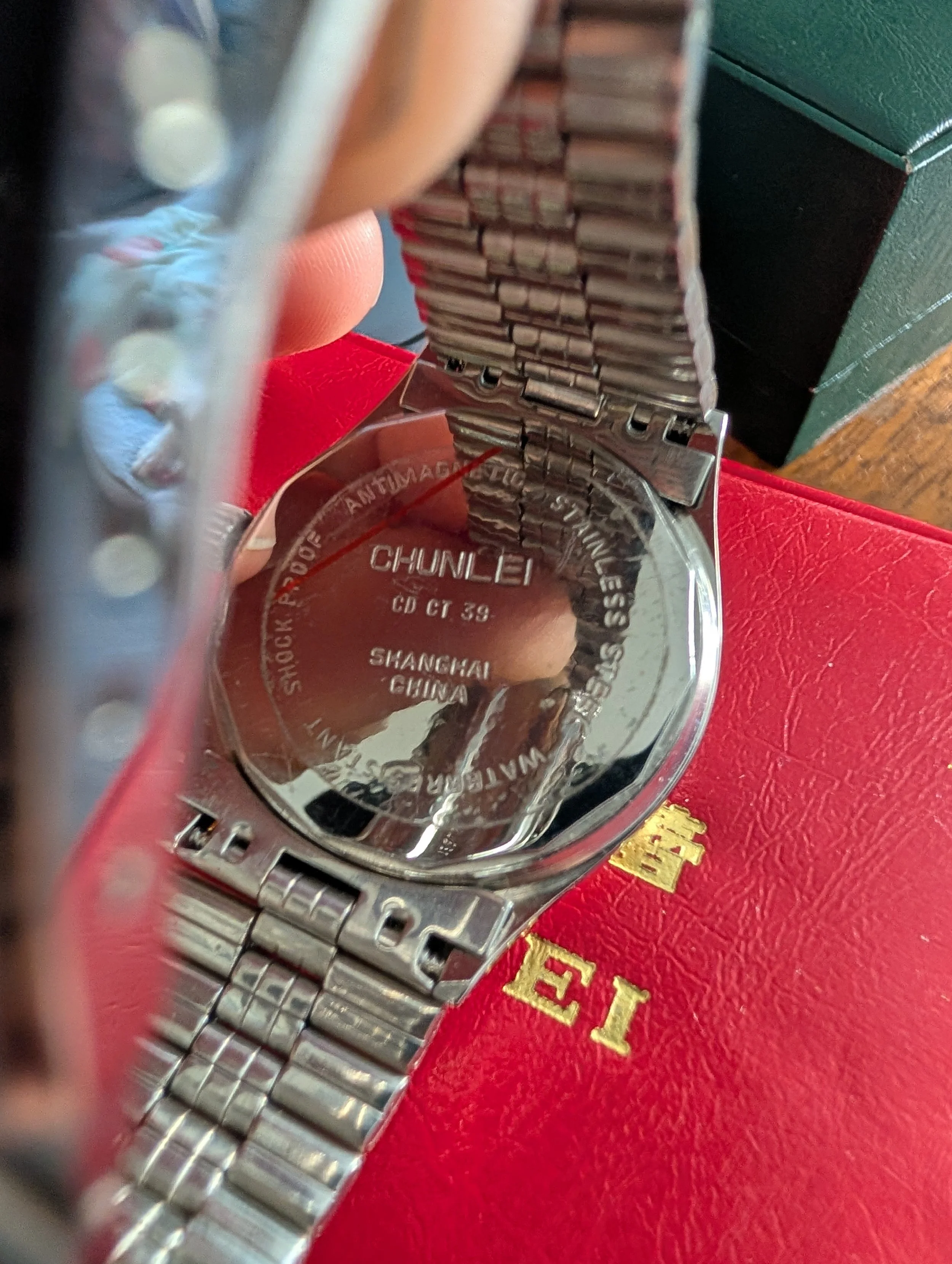 Vintage Chunlei 21 Jewel Day Date Mechanical Watch | Original Box & Bracelet | Shanghai China | 35mm image 3