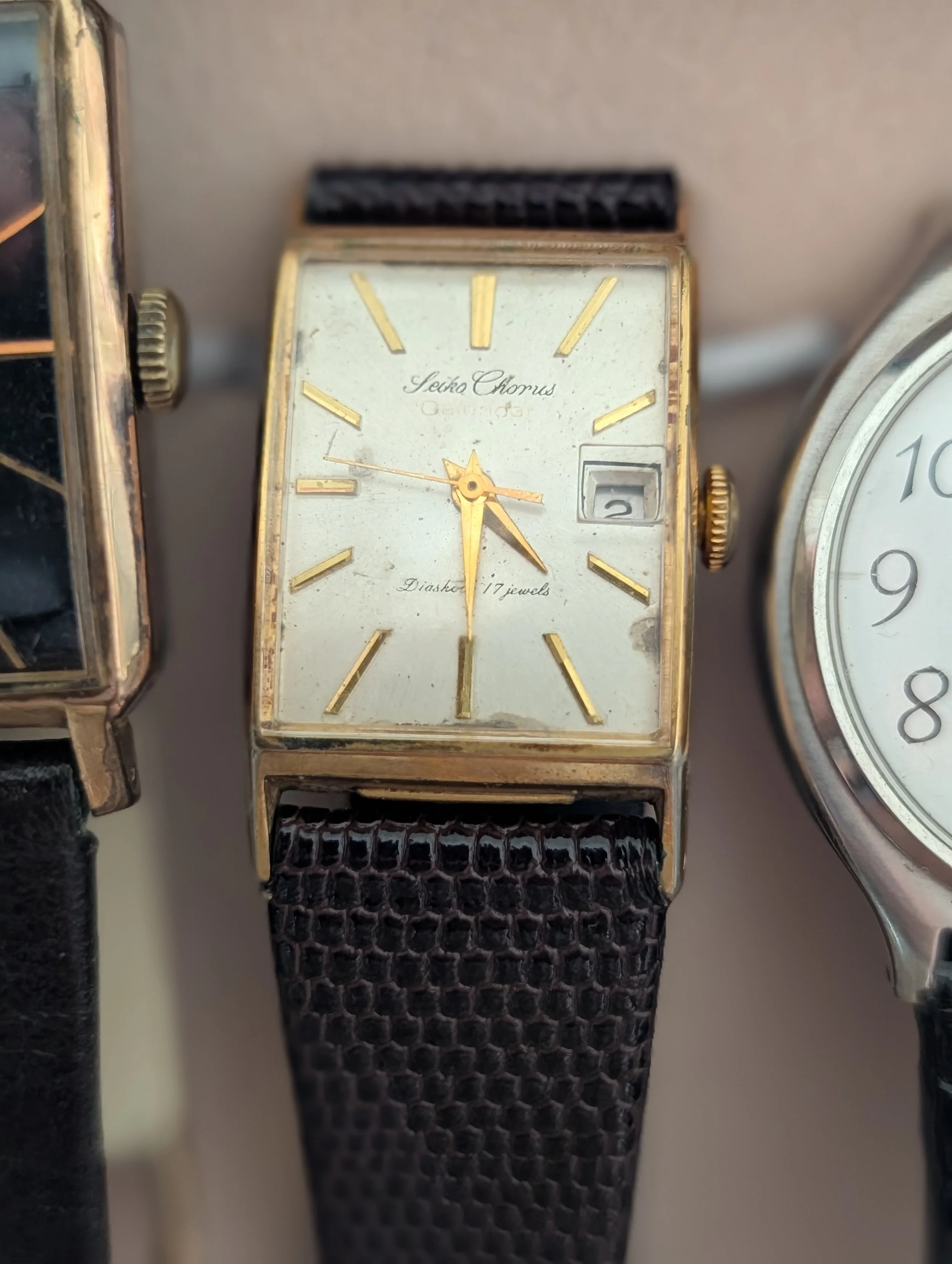 Seiko Chorus Gold Tone Tank Dress Watch