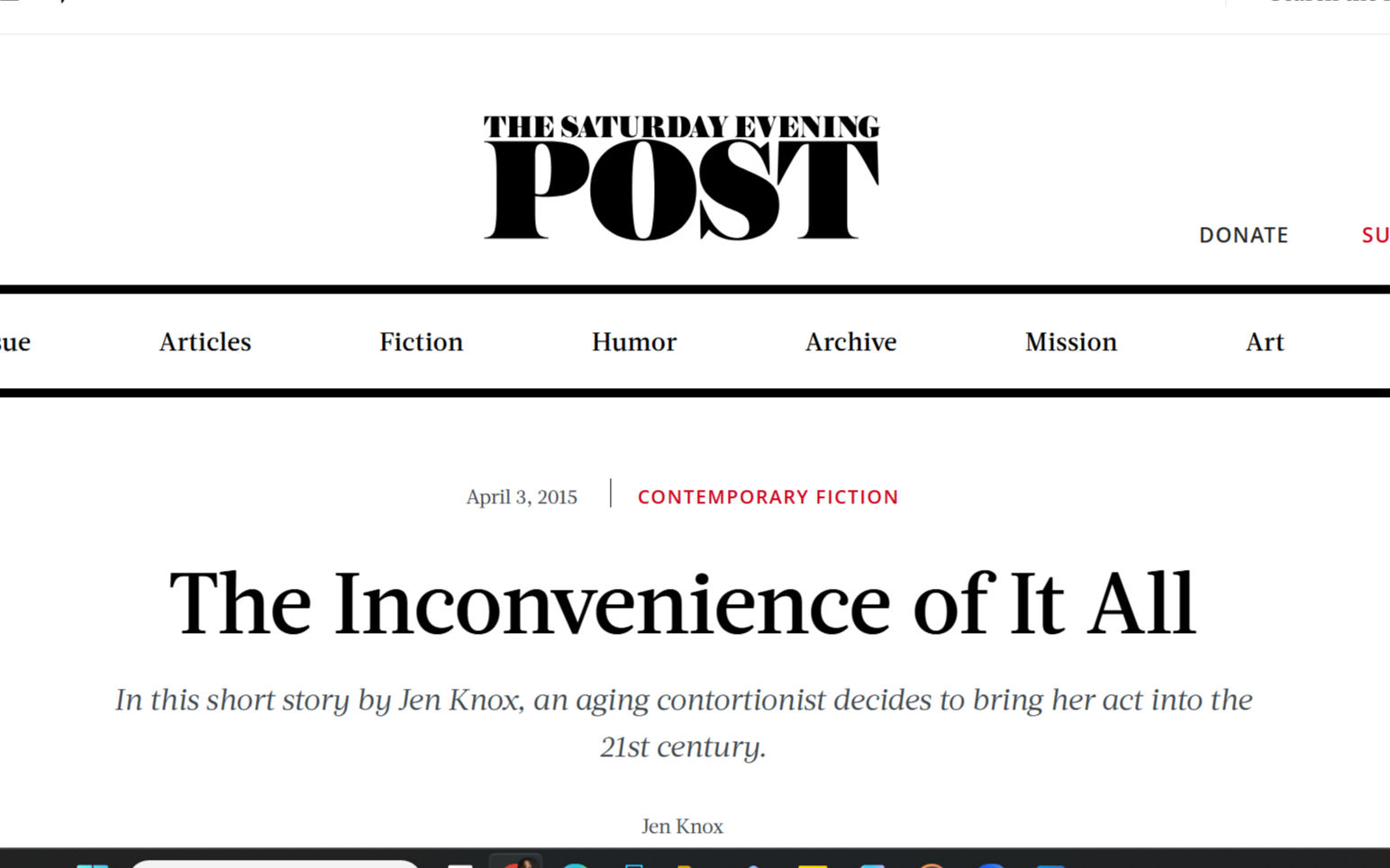 "The Inconvenience of It All" fiction by Jen Knox