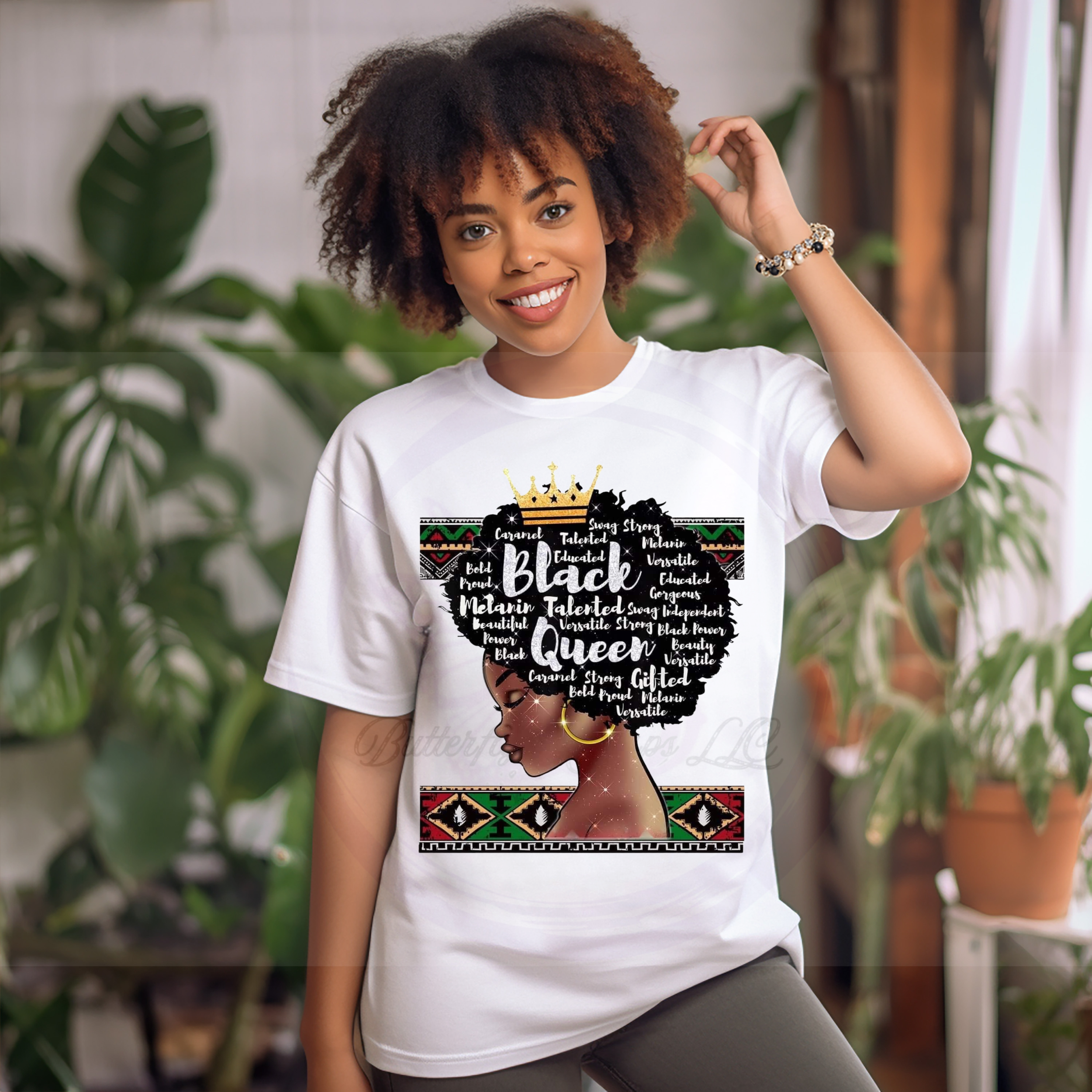 Black Queen Melanin Empowerment Women’s Graphic T-Shirt (2).png