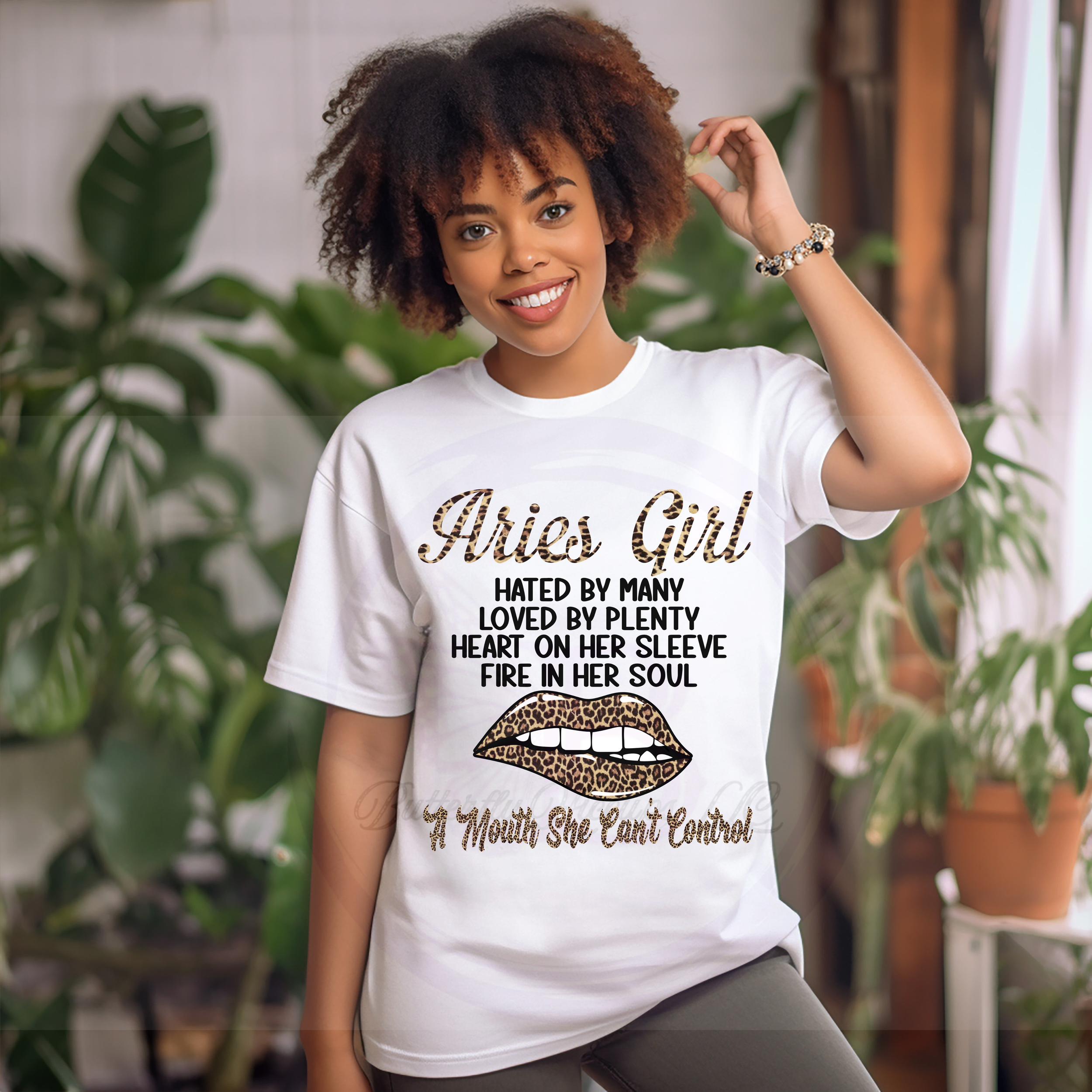 Aries Girl Fire in Her Soul Graphic T-Shirt _ Zodiac Sassy Statement Tee (1).png