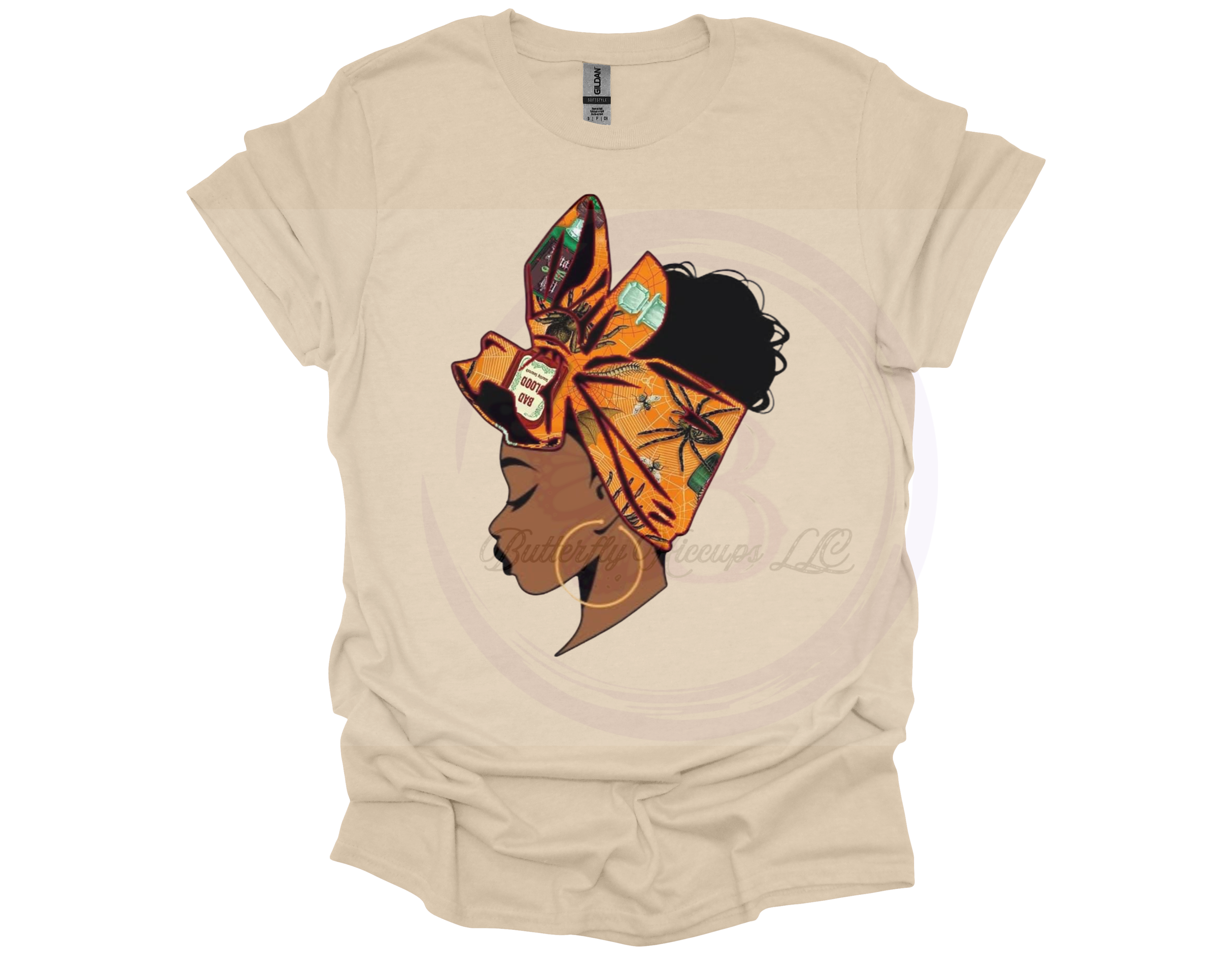 Afro Queen Headwrap T-Shirt – Bold Black Girl Magic Graphic Tee (2).png
