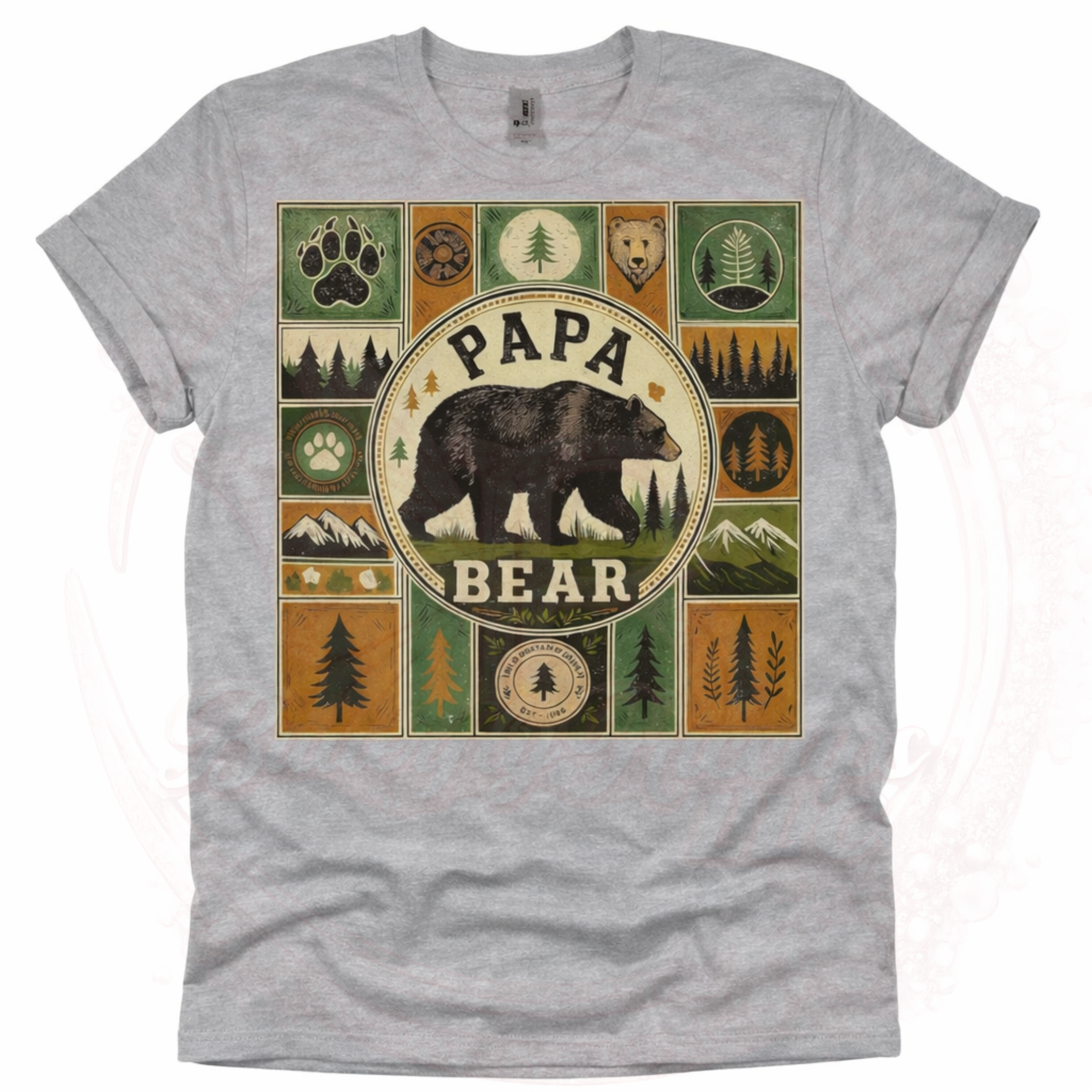 Papa Bear Nature-Inspired Graphic T-Shirt for Men.png