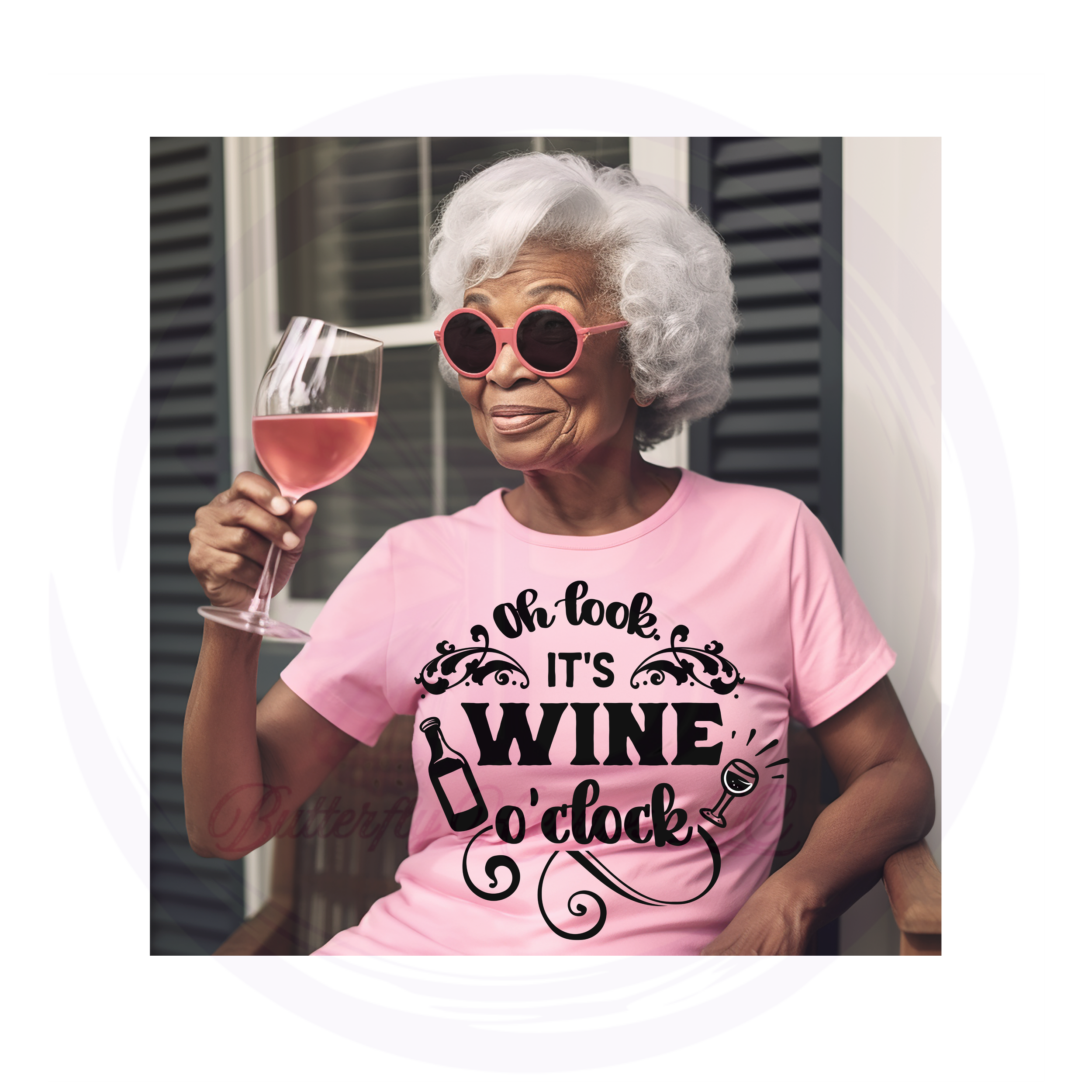 Oh Look, It’s Wine O’Clock Women’s Graphic T-Shirt (1).png