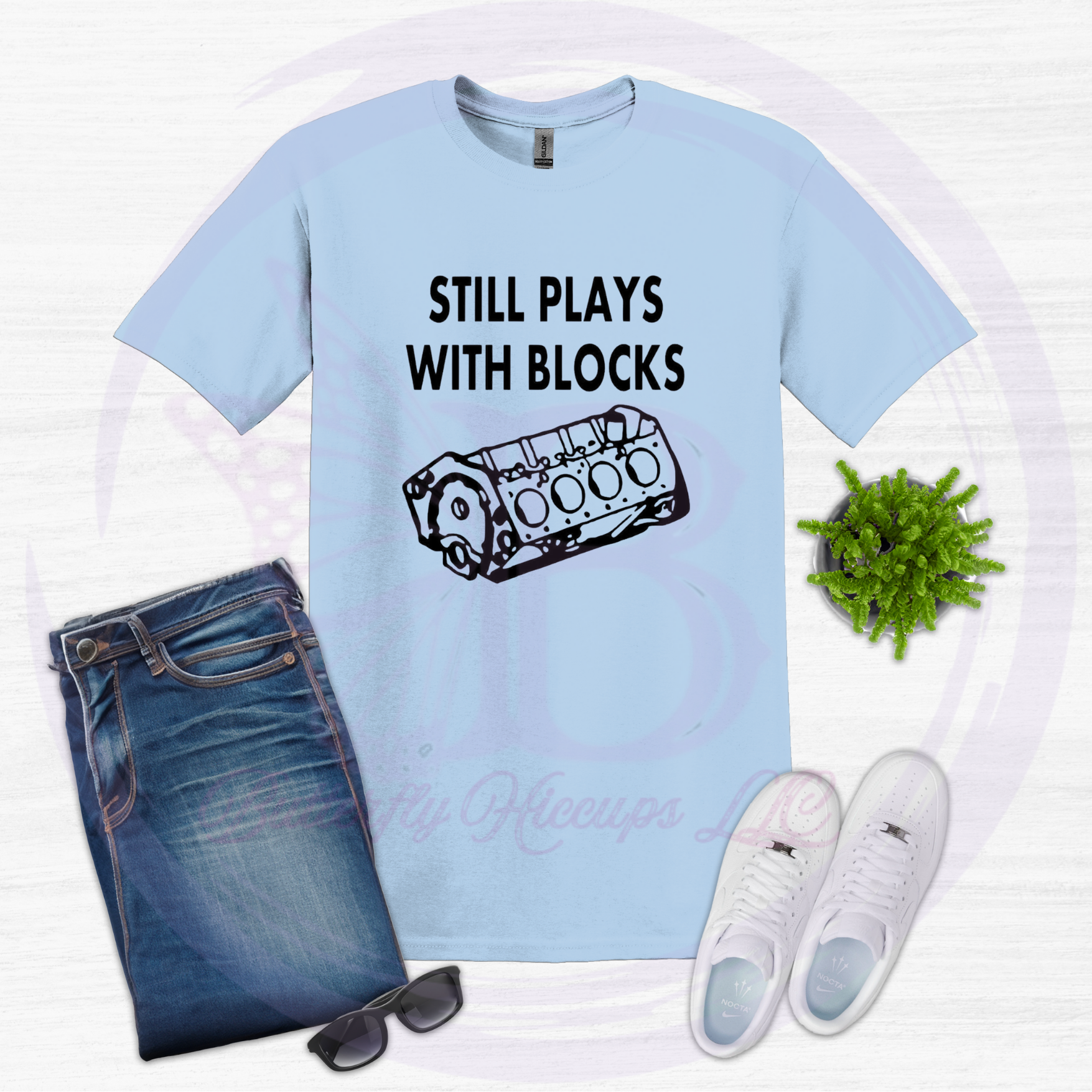 'Still Plays with Blocks' Car Enthusiast T-Shirt
