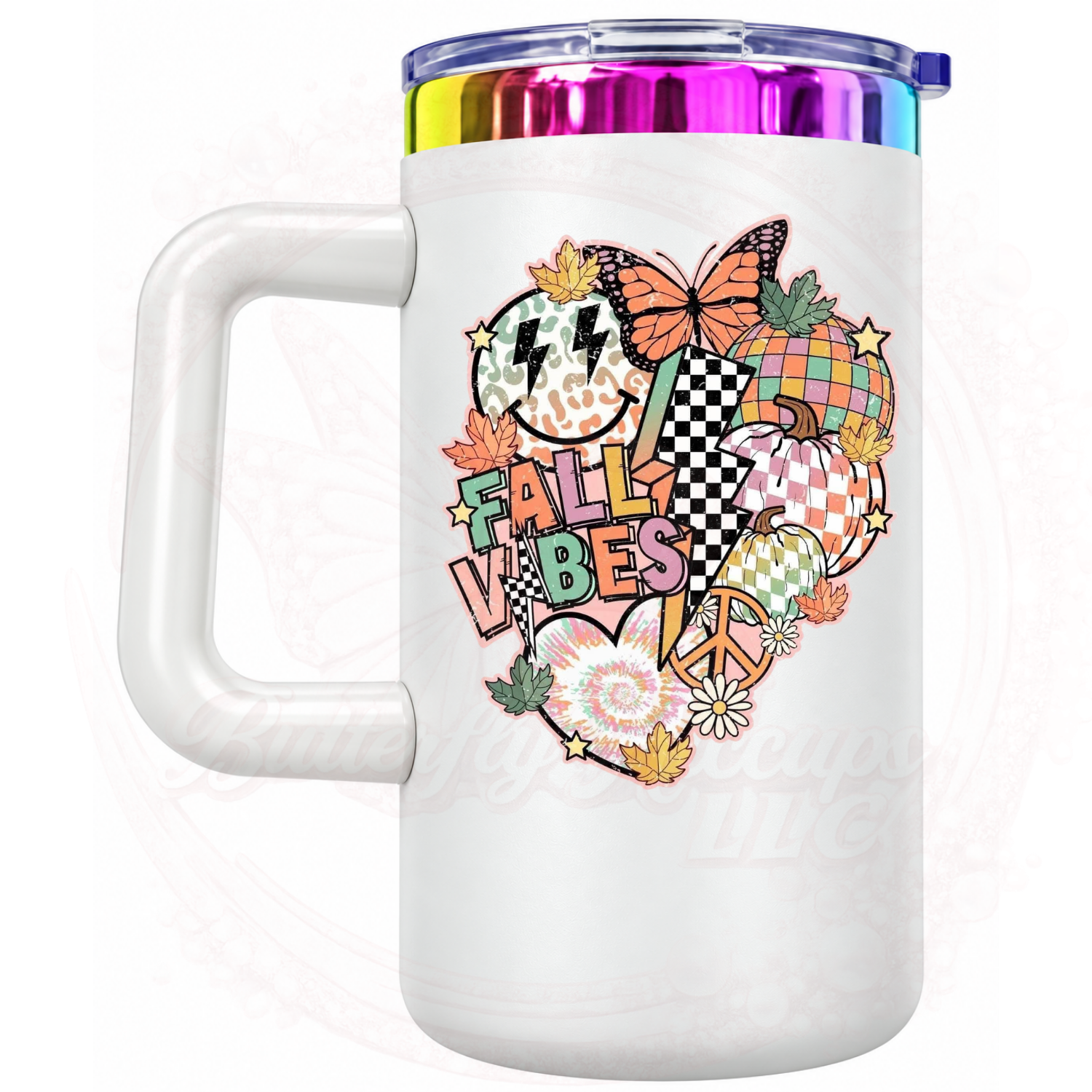 Fall Vibes 20 oz Stainless Steel Insulated Mug with Handle