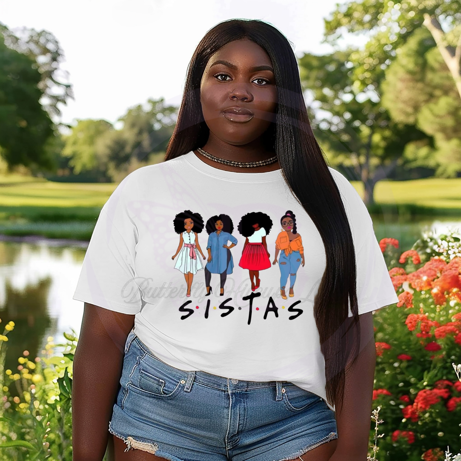 Sistas Sisterhood Women’s T-Shirt _ Black Women Unity Graphic Tee.png