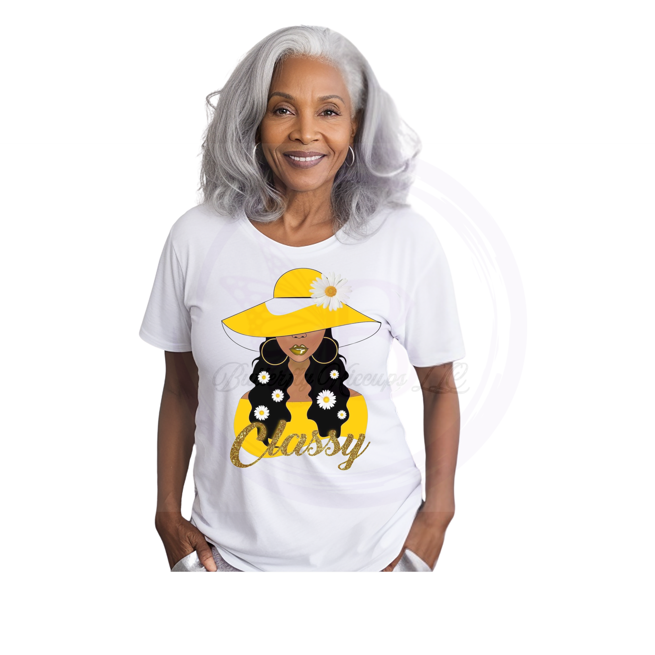 Classy Daisy Queen Women’s T-Shirt _ Bold Yellow Floral Graphic Tee (1).png