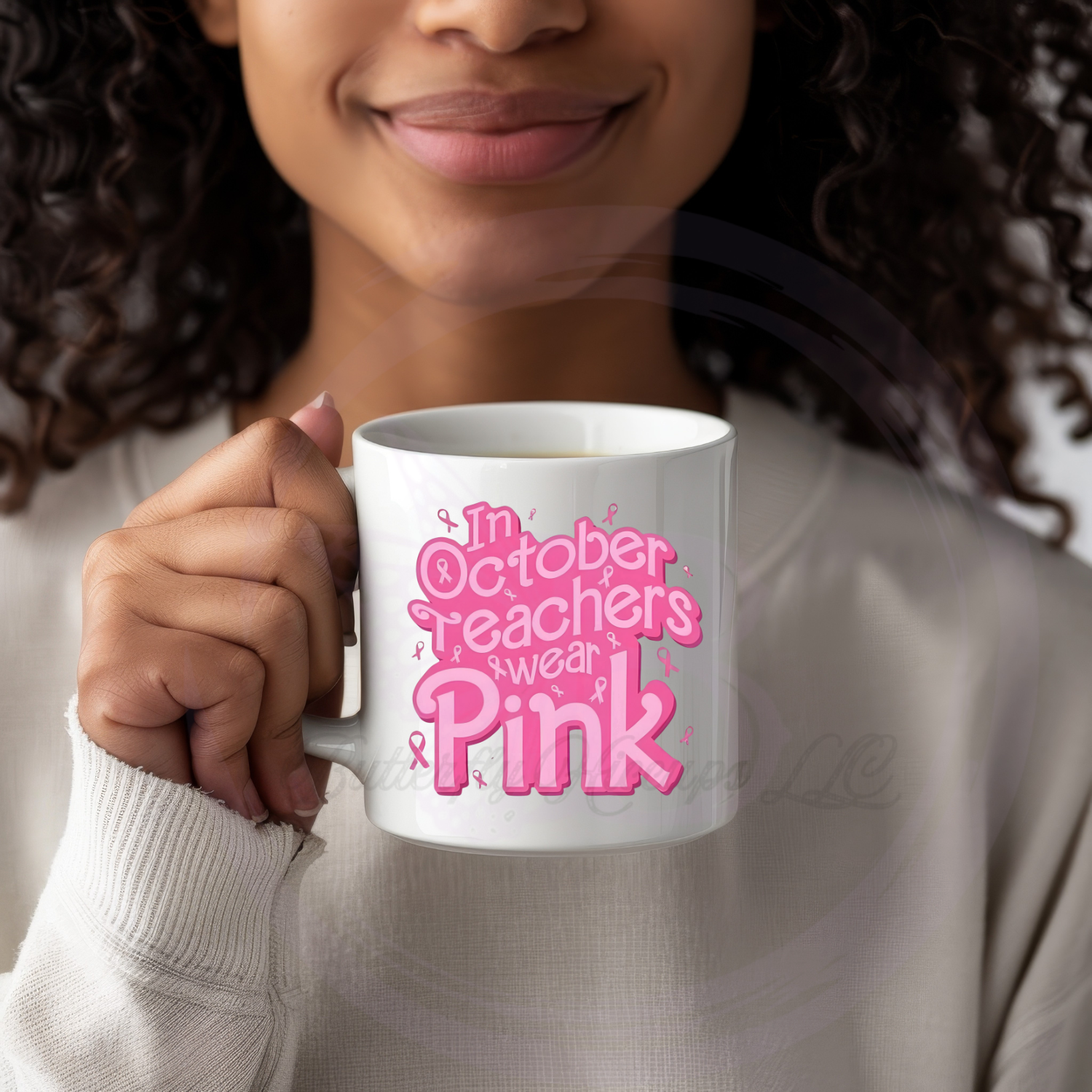 'In October, Teachers Wear Pink' Mug