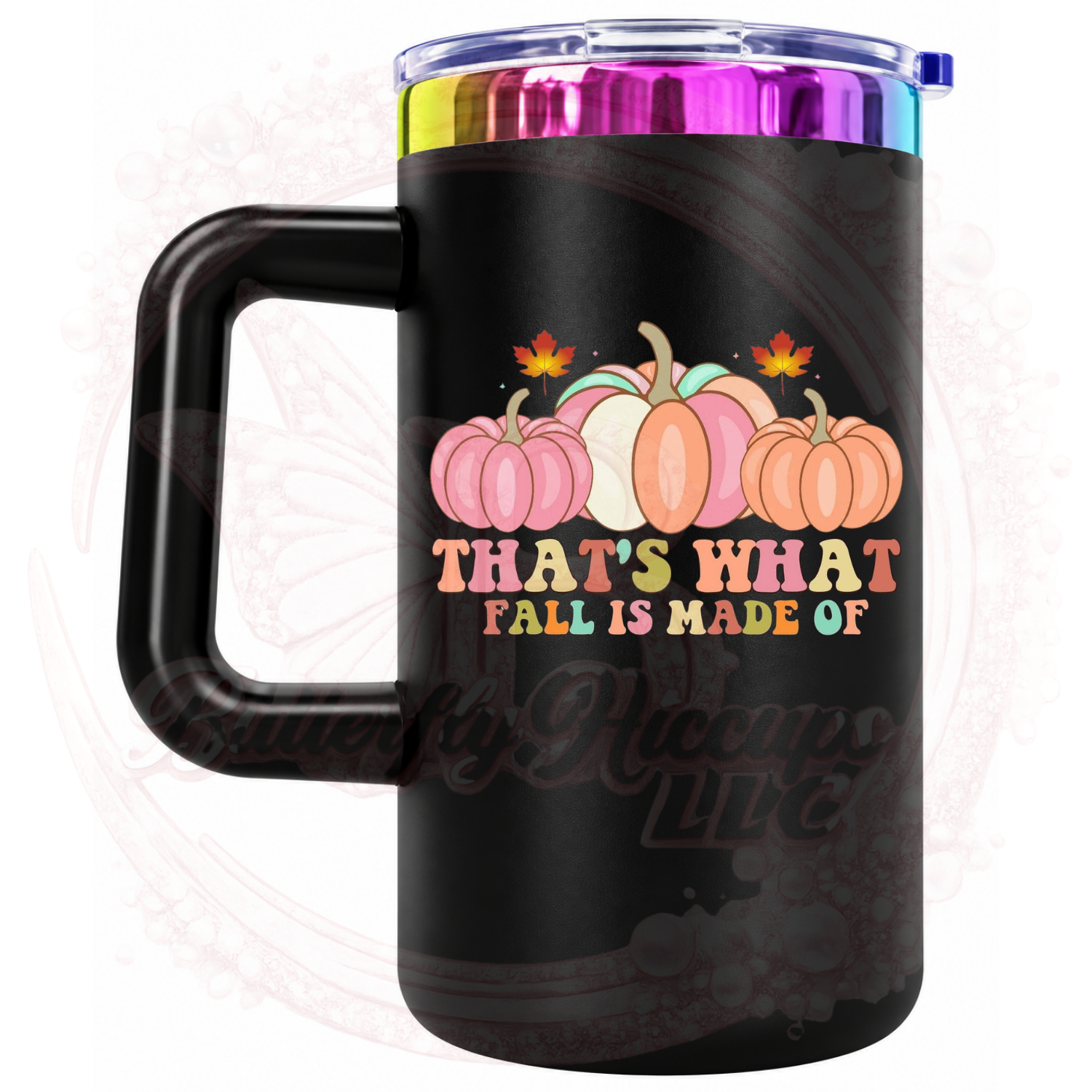 Autumn Vibes 20 oz Stainless Steel Insulated Mug with Handle
