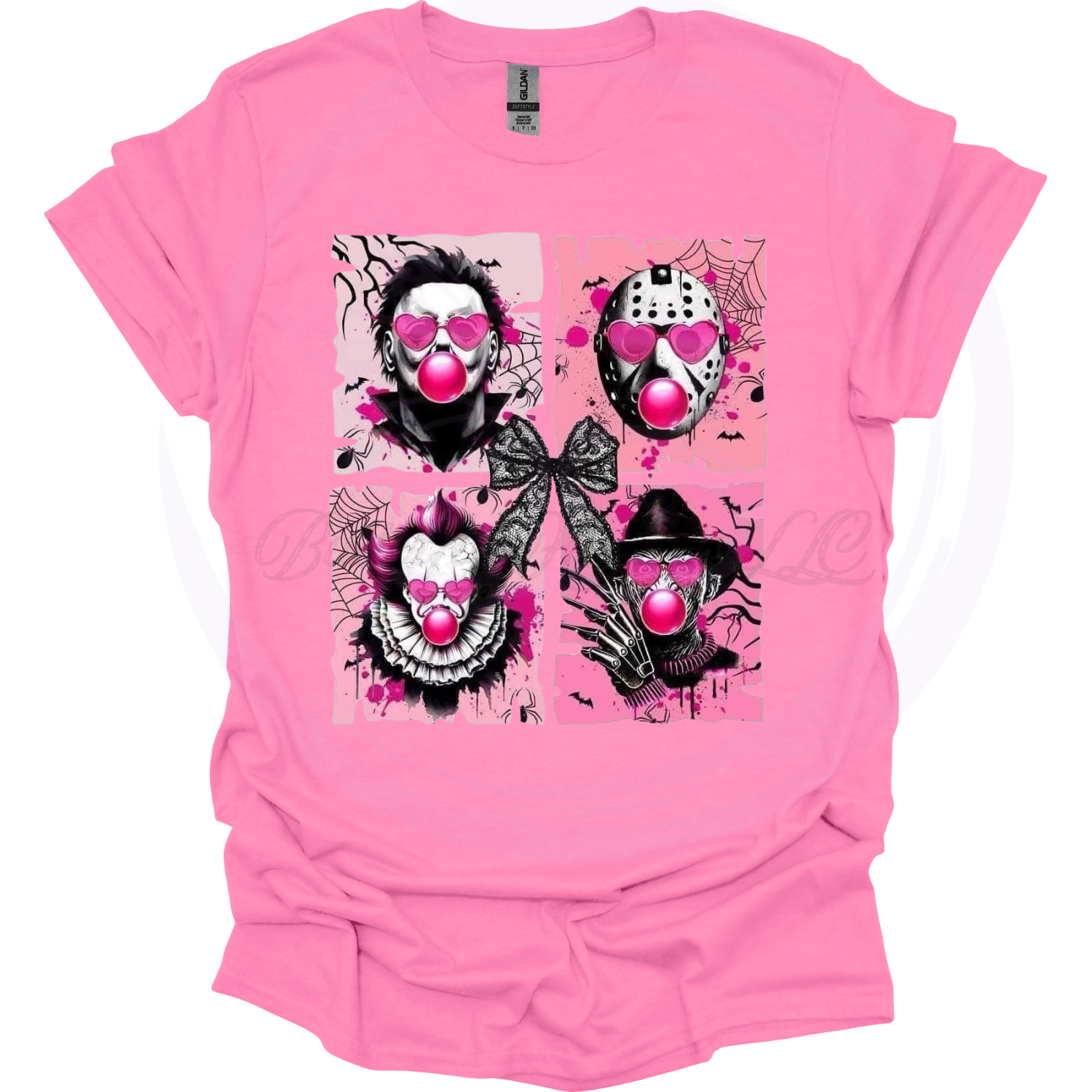Quirky Horror Icons Pink T-Shirt