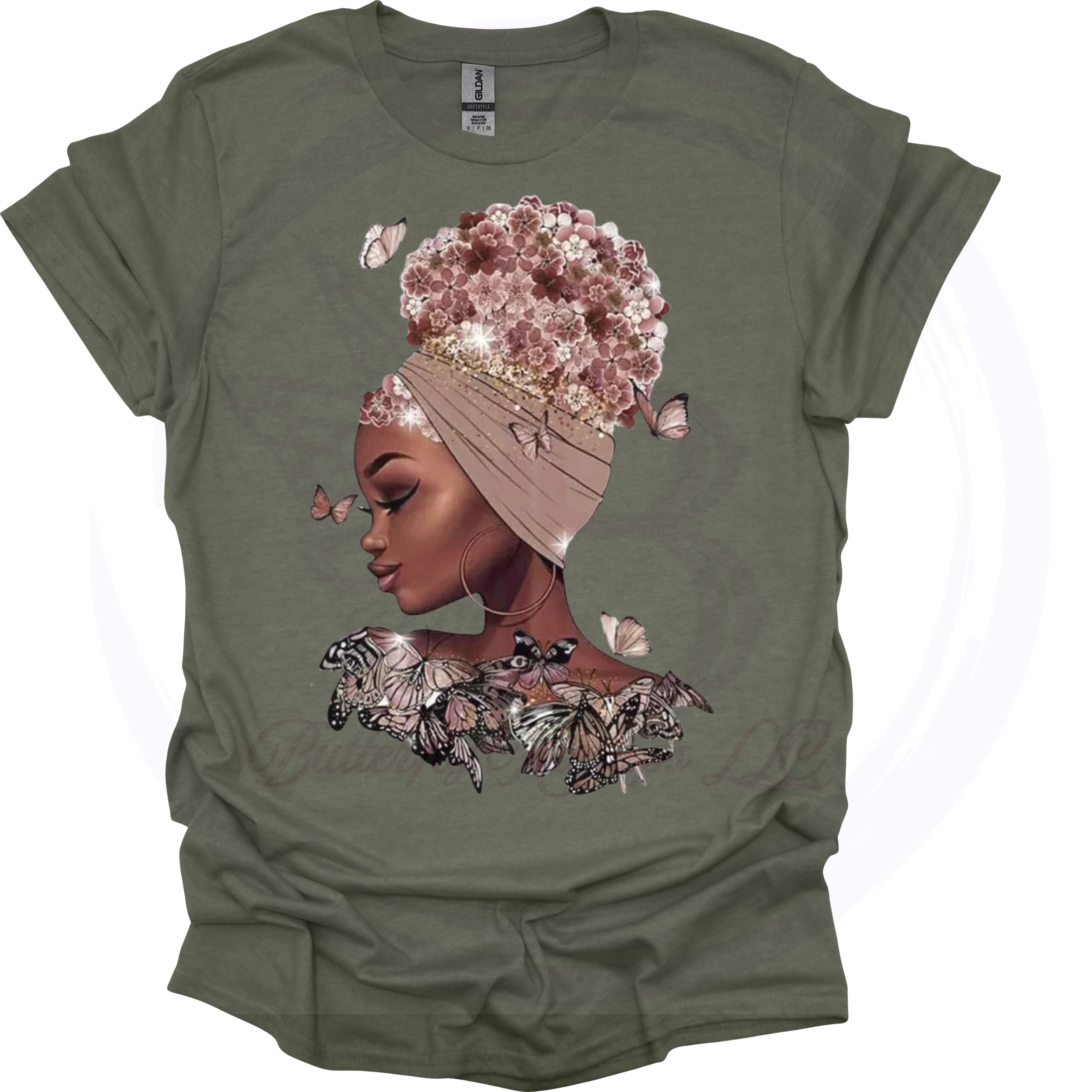 Floral Crown Beauty Butterfly Women’s T-Shirt (2).png