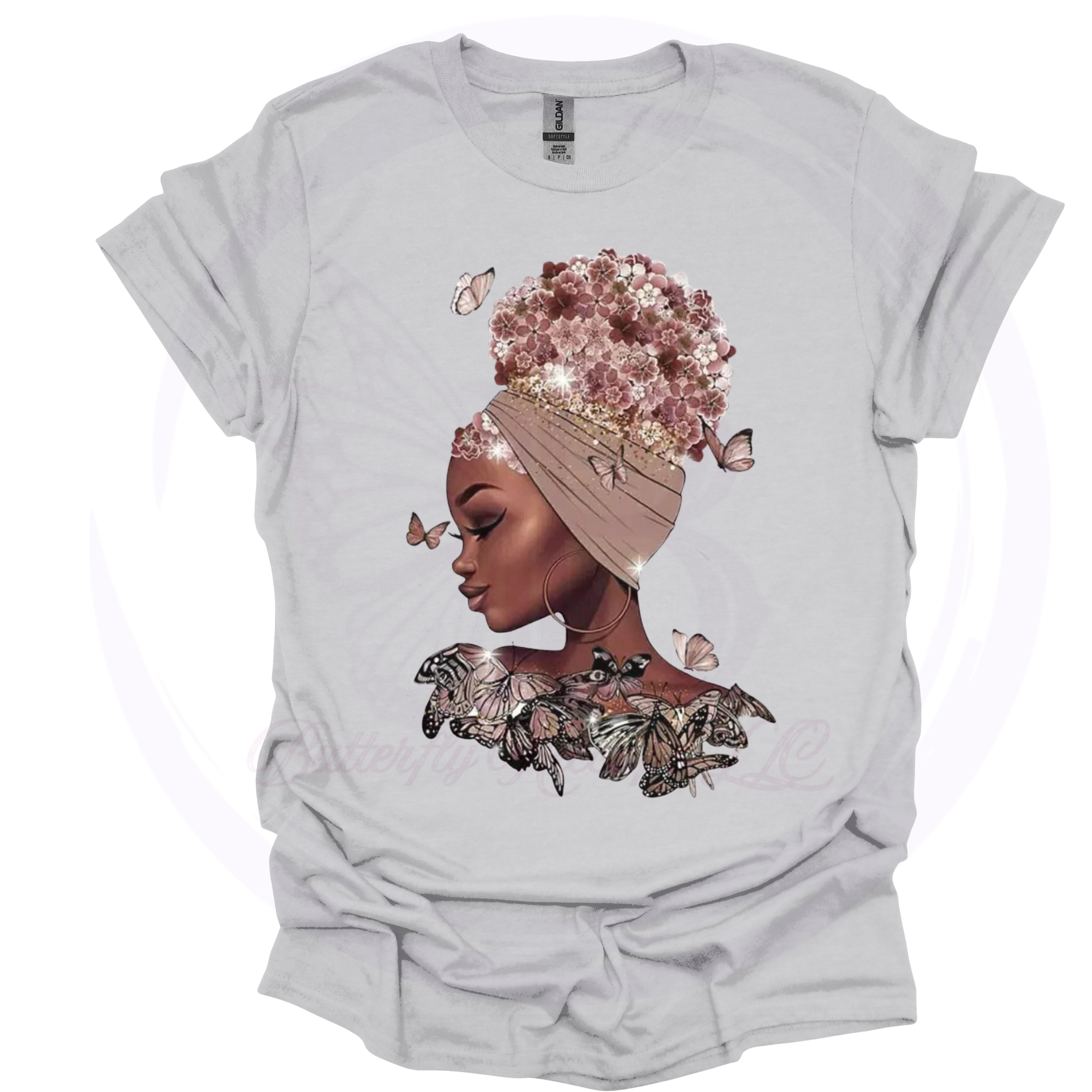 Floral Crown Beauty Butterfly Women’s T-Shirt.png