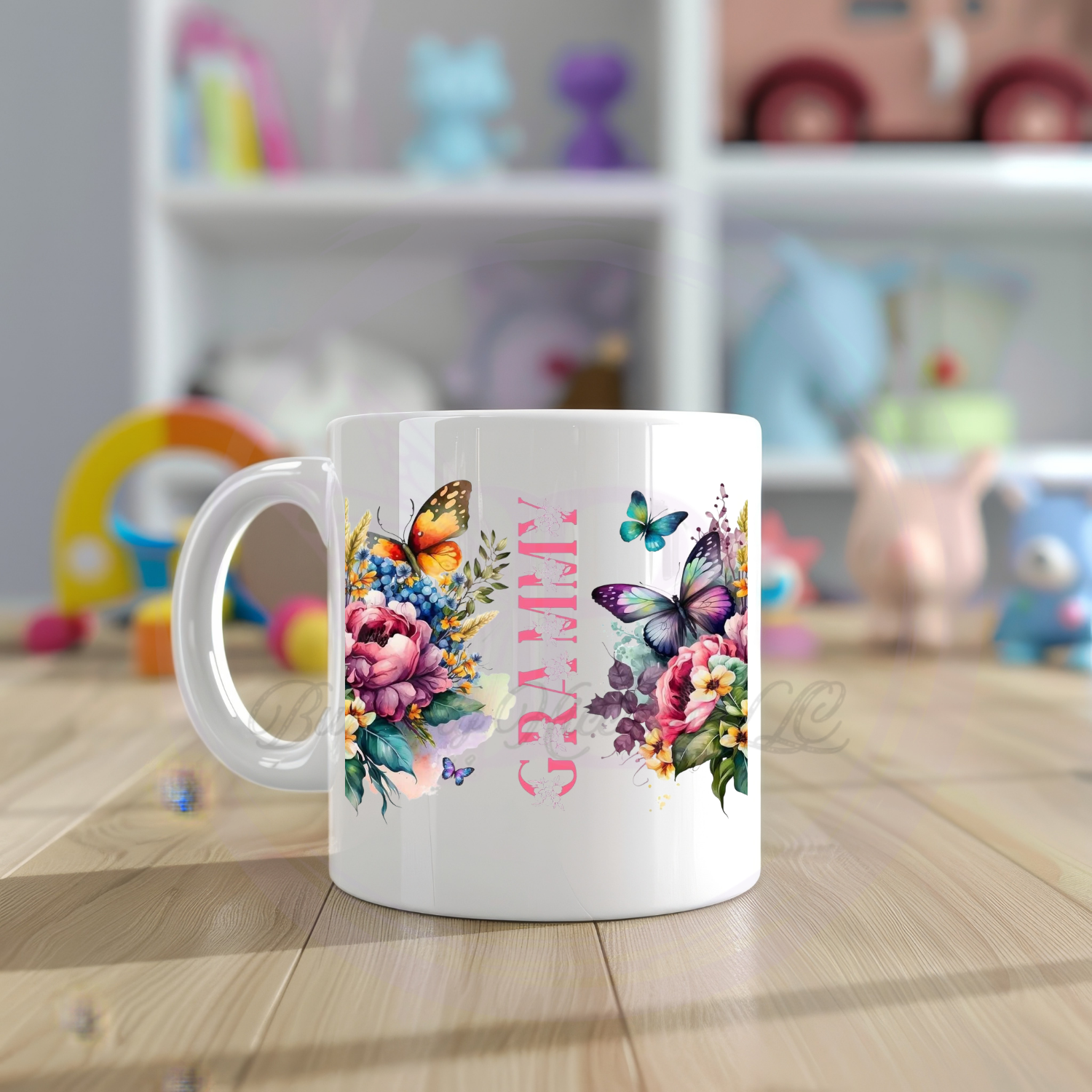 Floral Butterfly 'Grammy' Mug