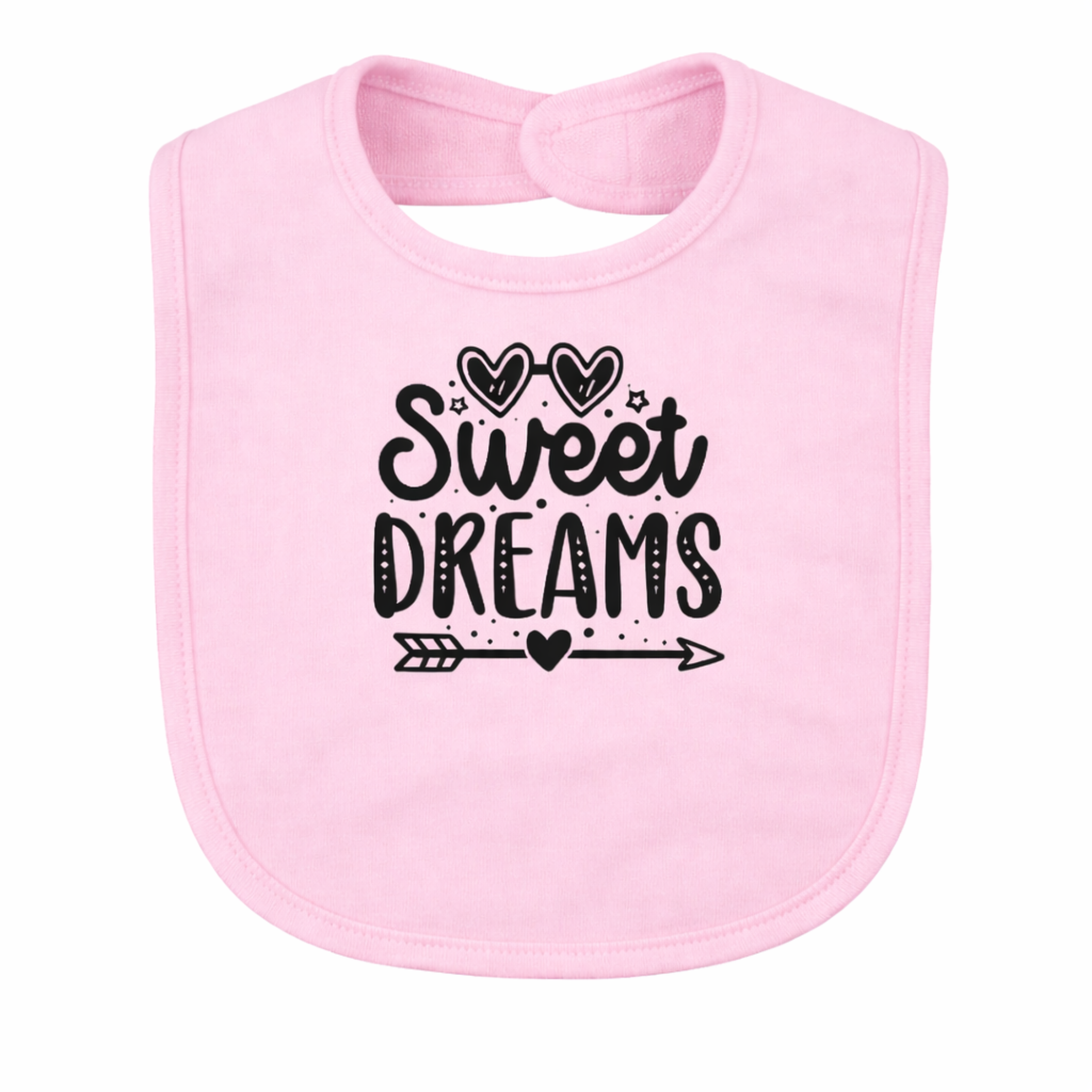 Sweet Dreams Baby Bib – Sports Grey Infant Bib with Cute Heart & Arrow Design (1).png