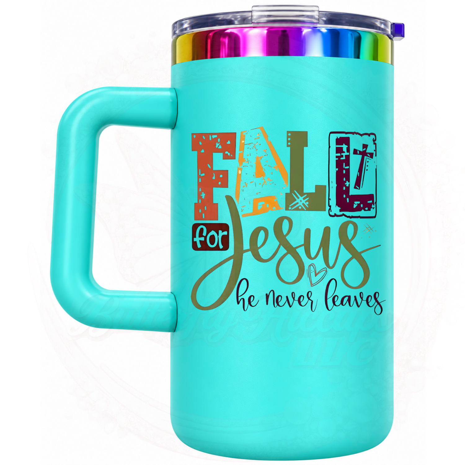 'Fall for Jesus' Inspirational 20 oz Stainless Steel Insulated Mug with Handle