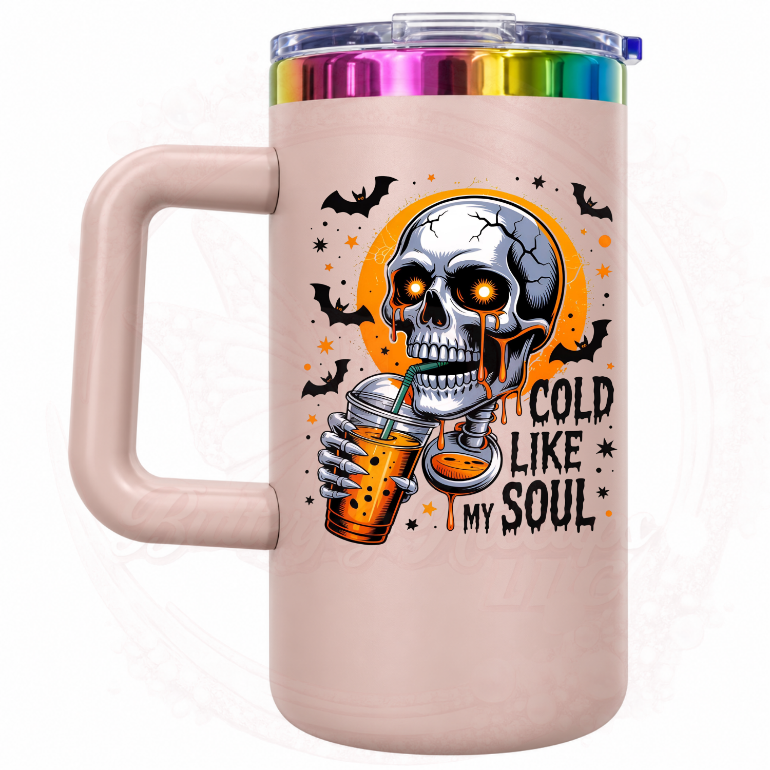 'Cold Like My Soul' Skull  20 oz Stainless Steel Insulated Mug with Handle