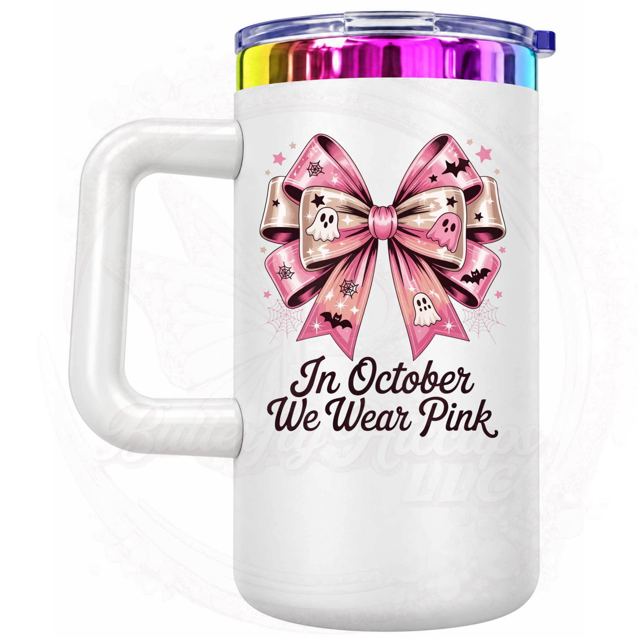 October Pink Edition 20 oz Stainless Steel Insulated Mug with Handle