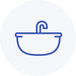 Symbole d'évier ou de lavabo avec un robinet
