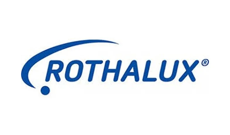 Logo de Rothalux en bleu avec un arc stylisé au-dessus du nom.