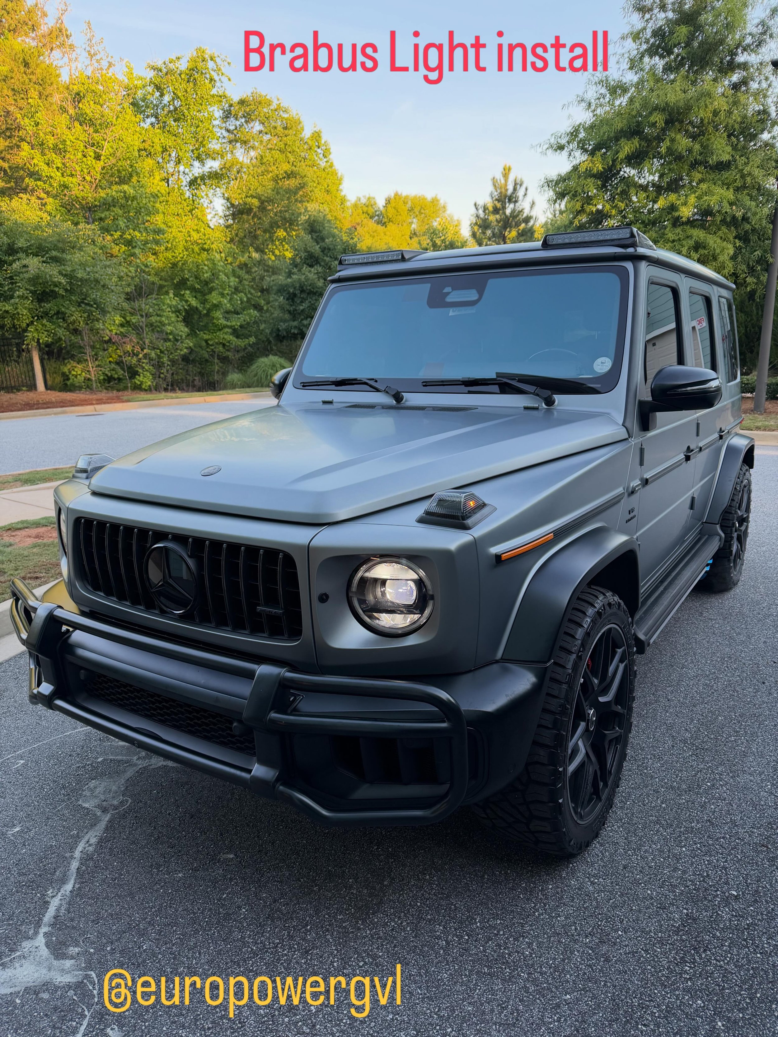Brabus lights install on this #g63 #mersedes_benz #amg