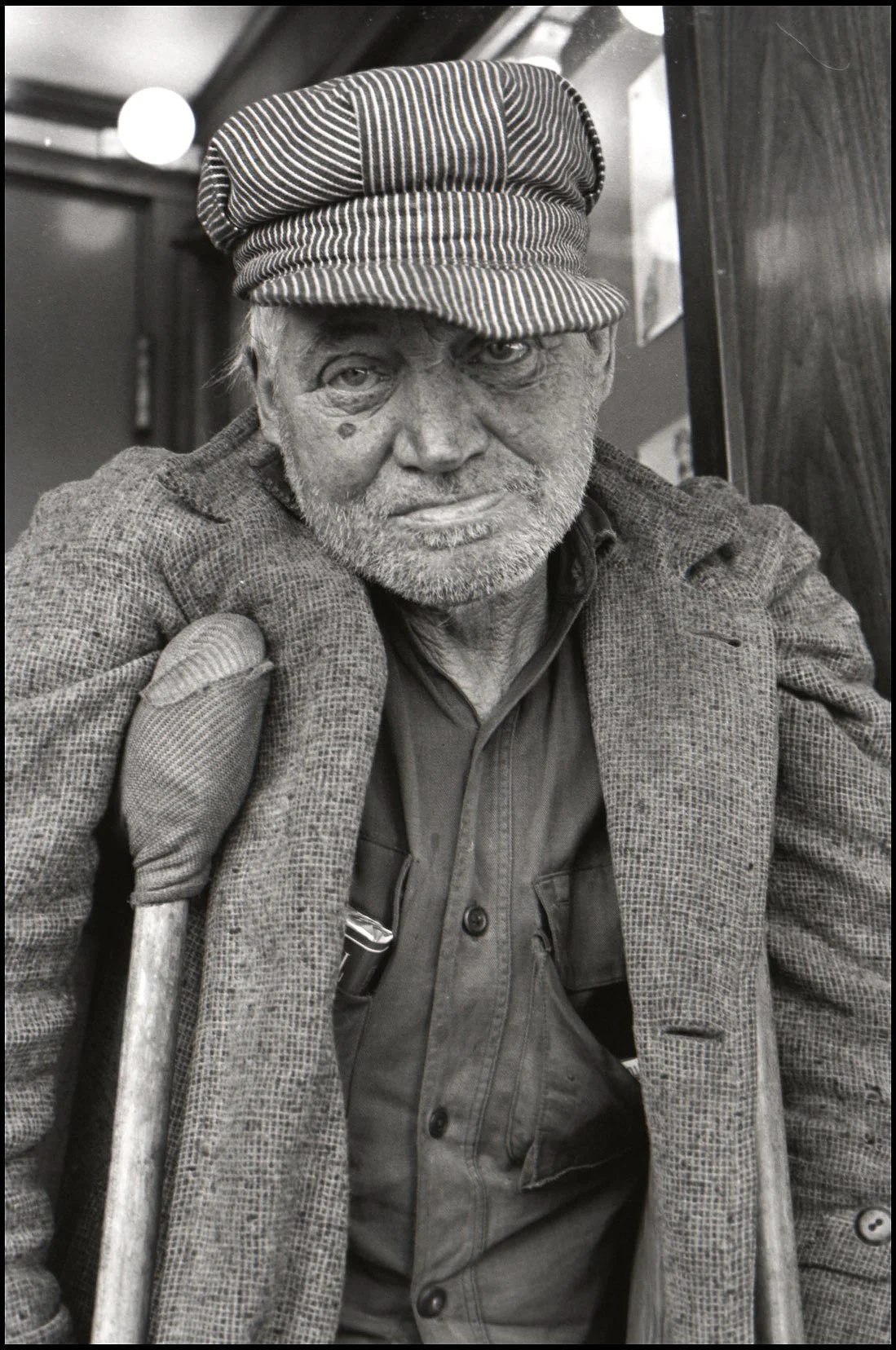 Man with Crutches, Boston