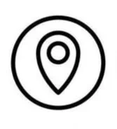Icon of a location pin inside a circle