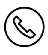 Icon of a telephone handset inside a circle.