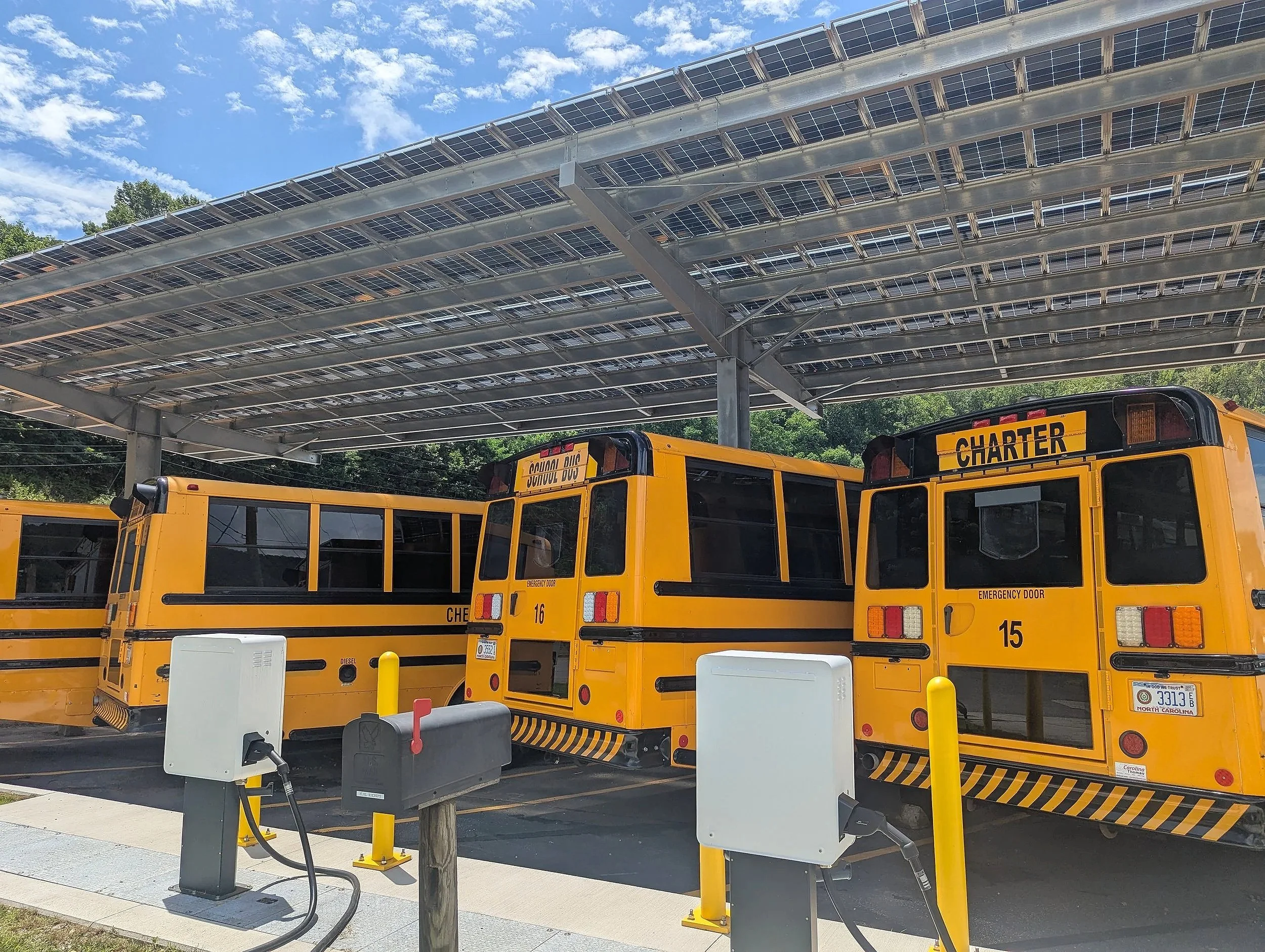 Solar Microgrid for Cherokee Nation School Bus Fleet. Project facilitated by Critical Services Microgrid Group.