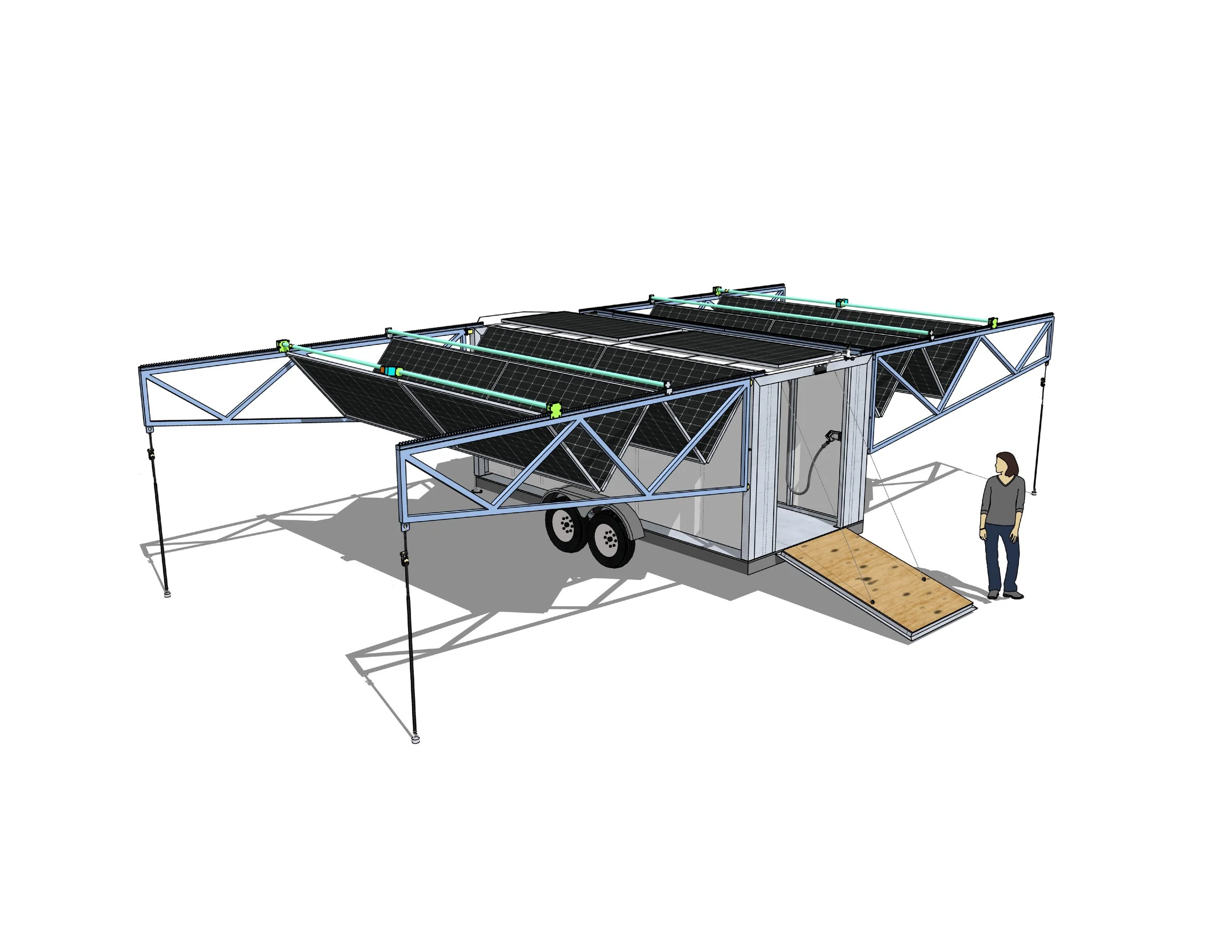 Critical Services Microgrid Group mobile solar microgrid project designed for critical services resiliency.
