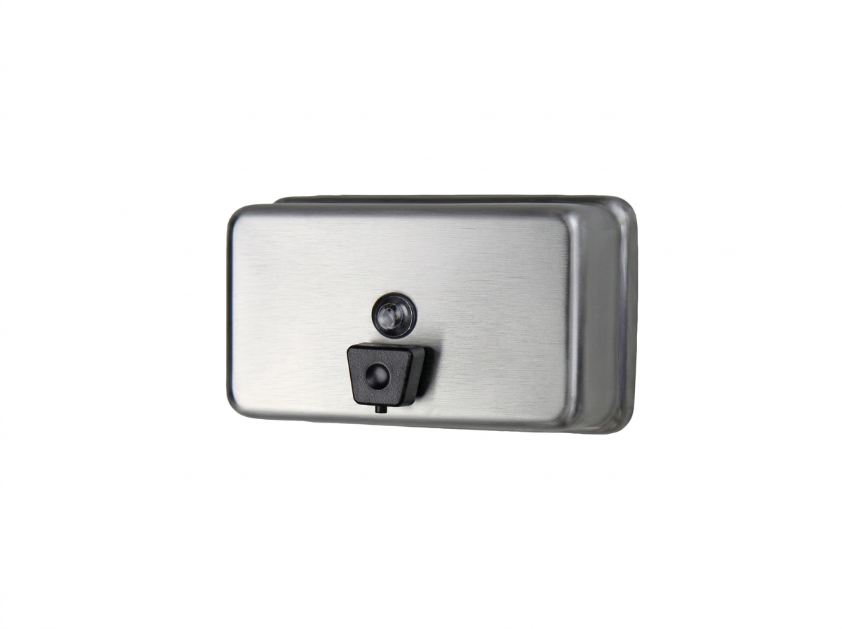 Commercial Wall Mount Soap Dispenser SS 1100ml, Horizontally.