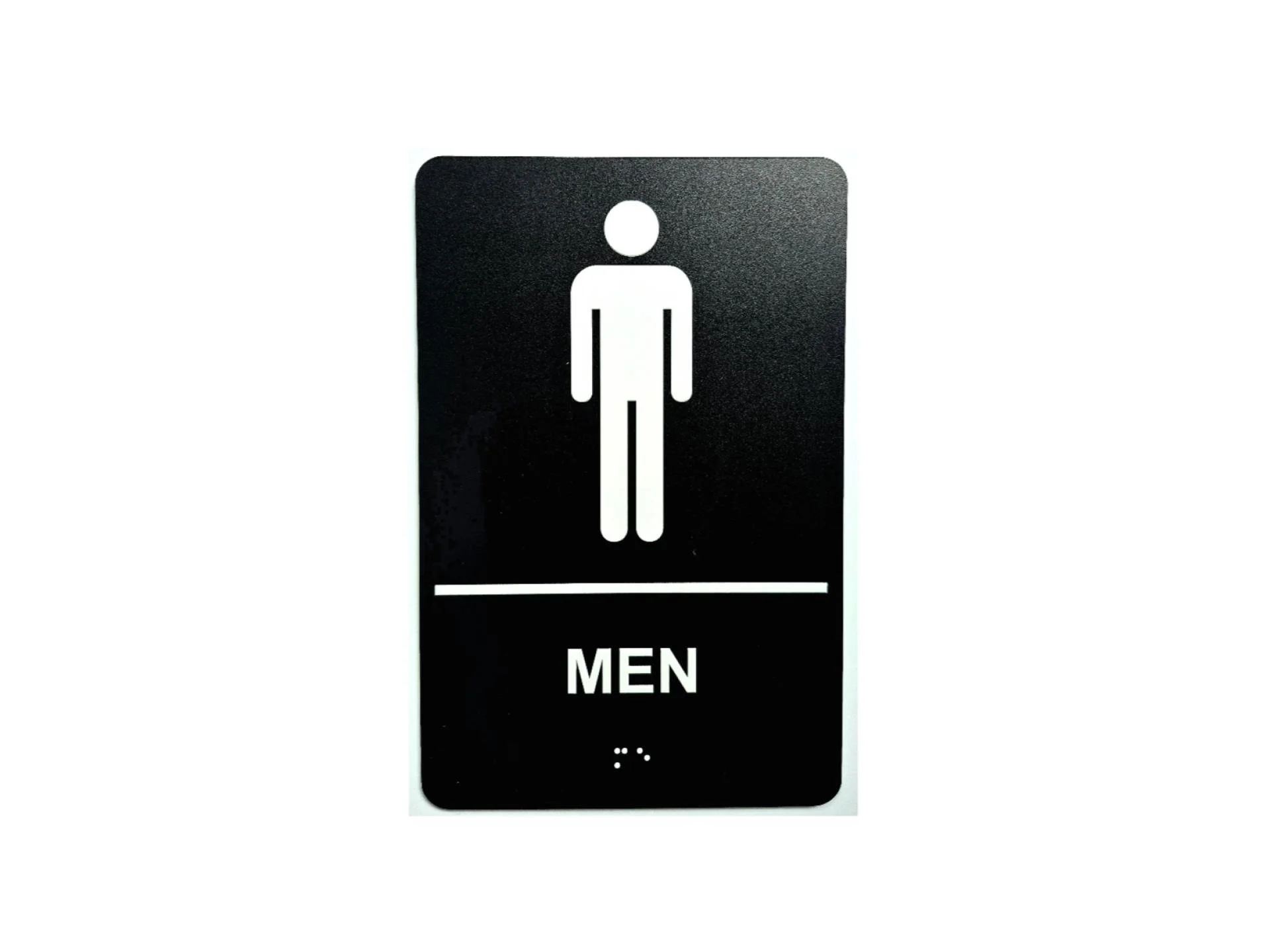 Men's washroom Identification Sign, Black & White