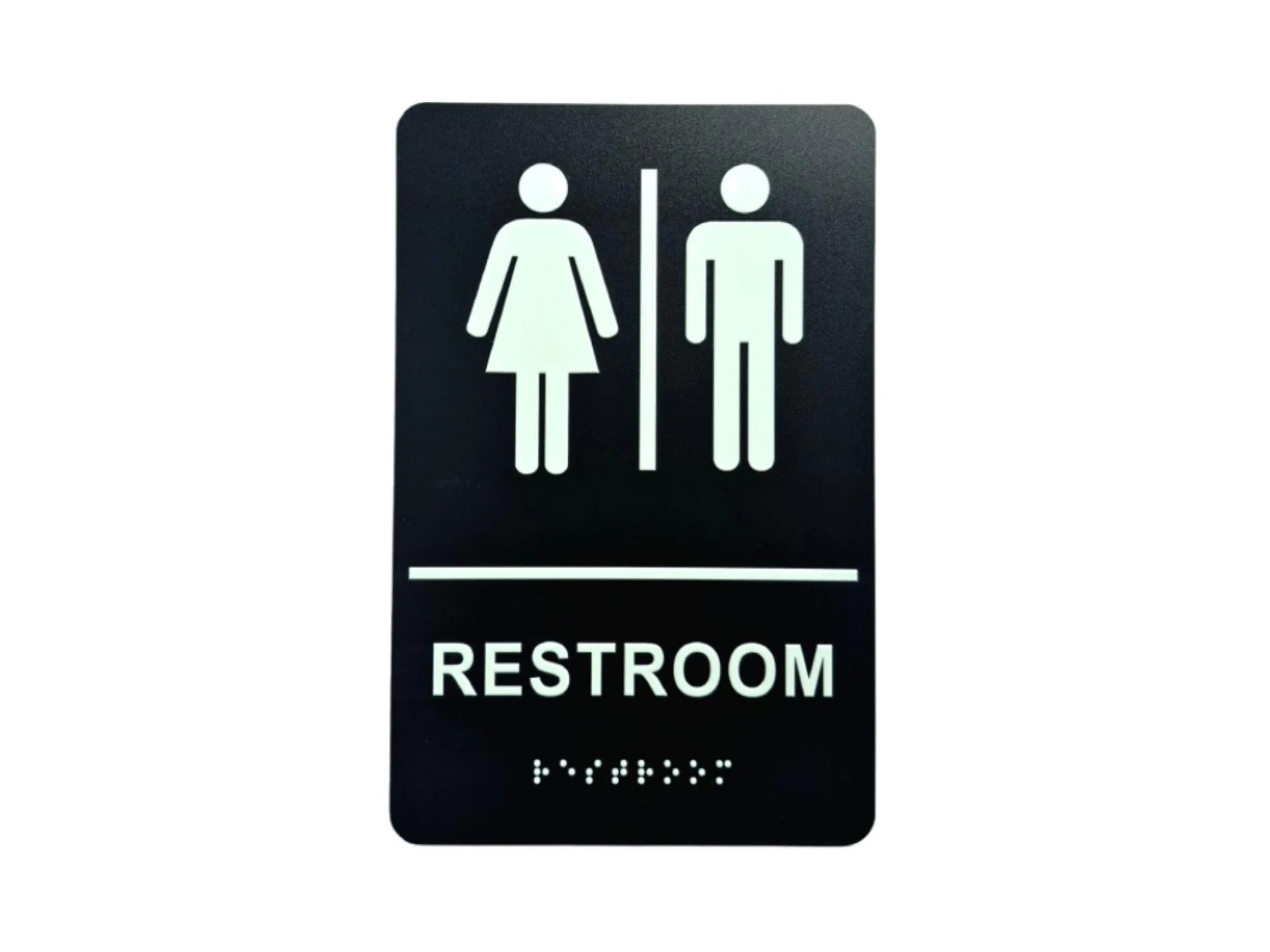 Unisex Restroom Identification Sign, Black and White