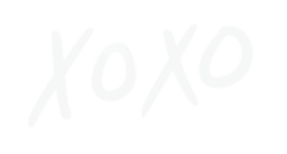 The word 'XOXO' written in white, stylized font on a black background.