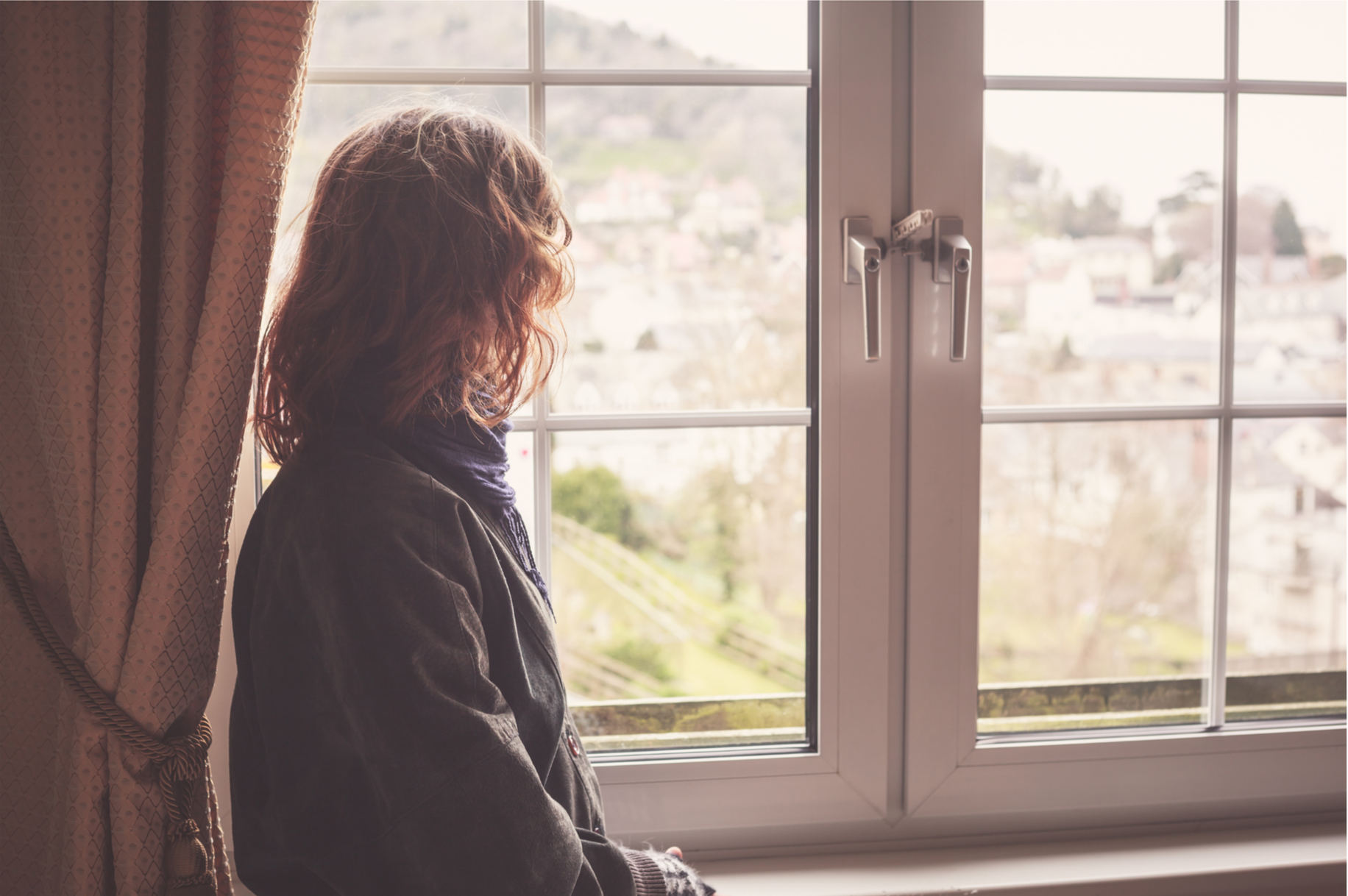 Adult reflecting during anxiety, depression, and life transitions therapy
