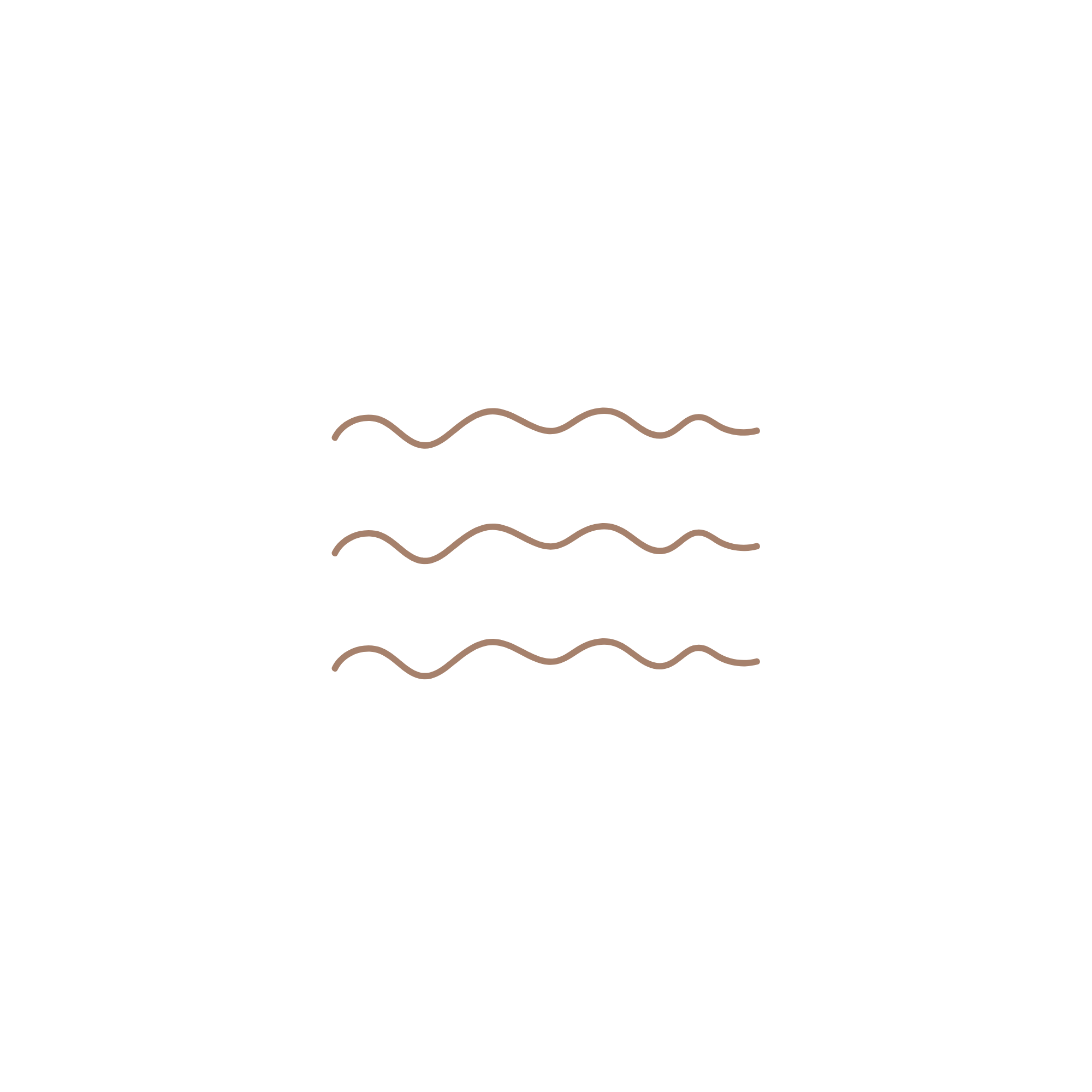 Three stylized wavy lines representing water.