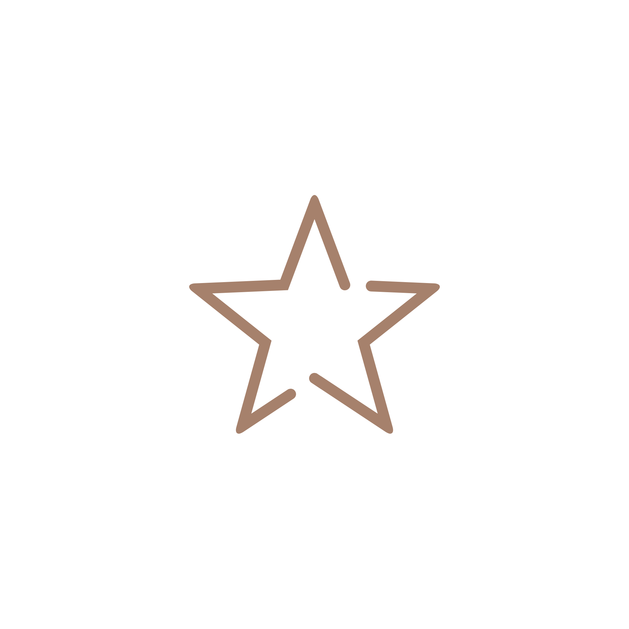Outline of a star in brown color.