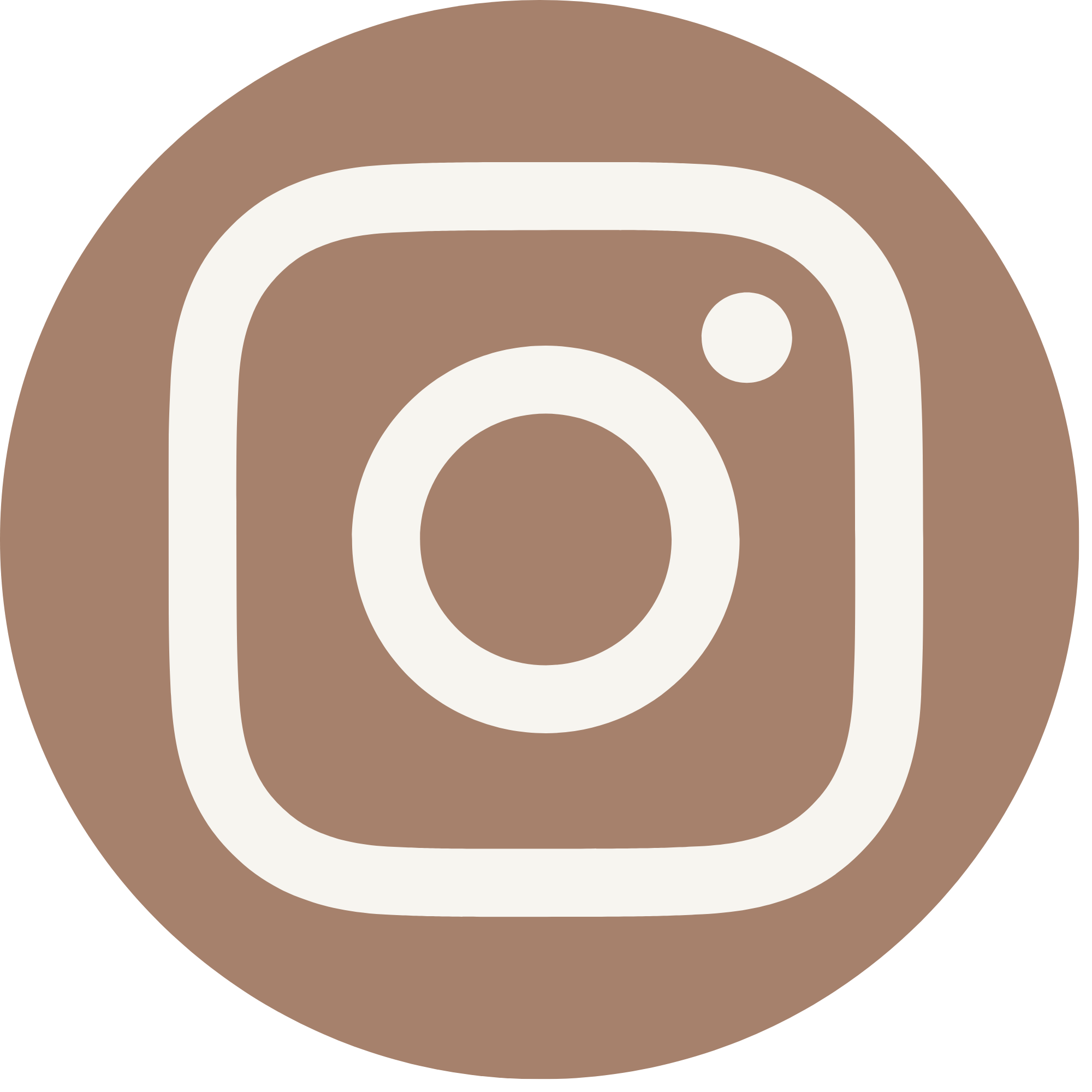 Stylized Instagram camera icon in shades of brown, beige, and white.