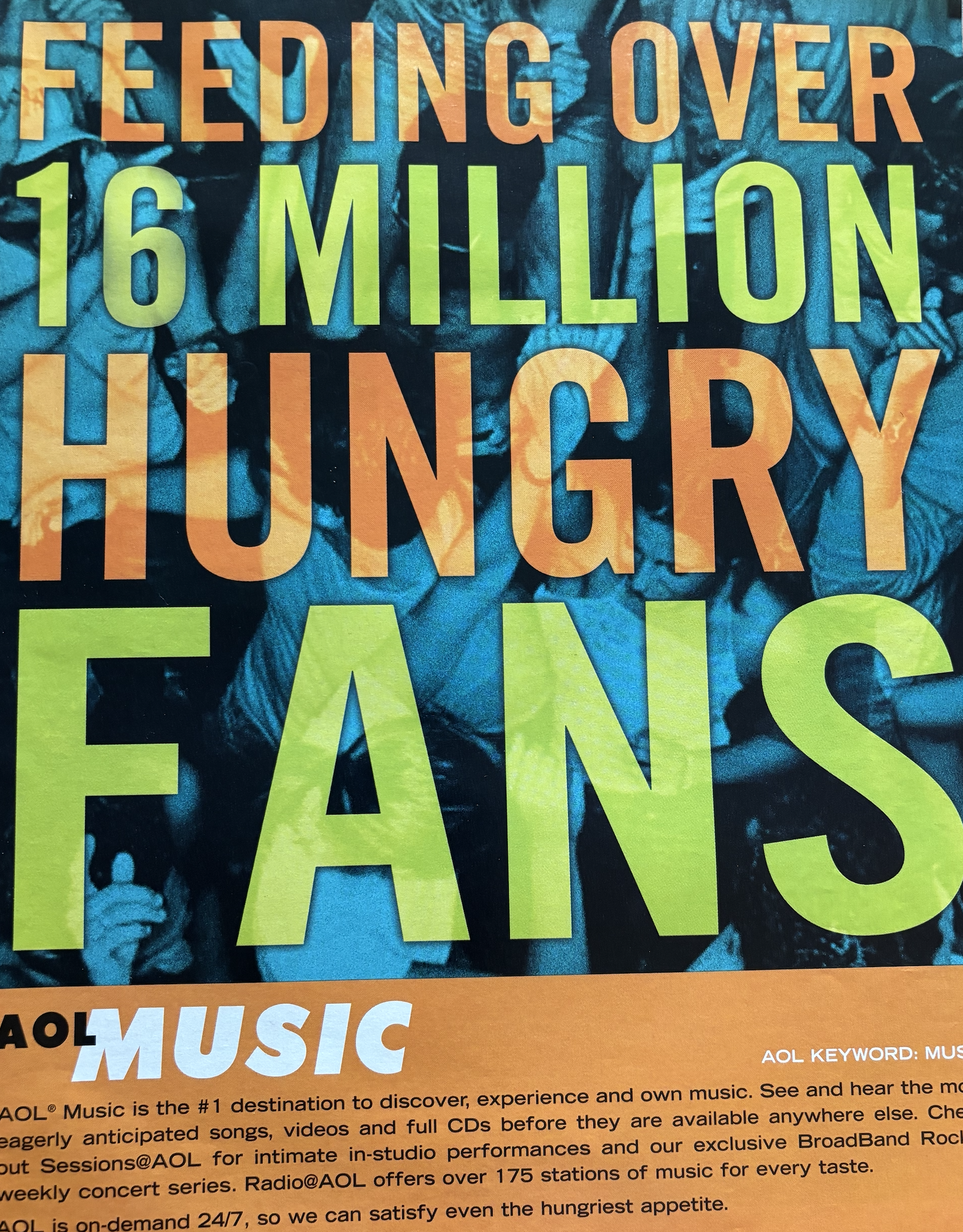 Full page AOL Music ad in Billboard Magazine