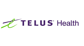 TELUS Health logo with stylized green and purple design