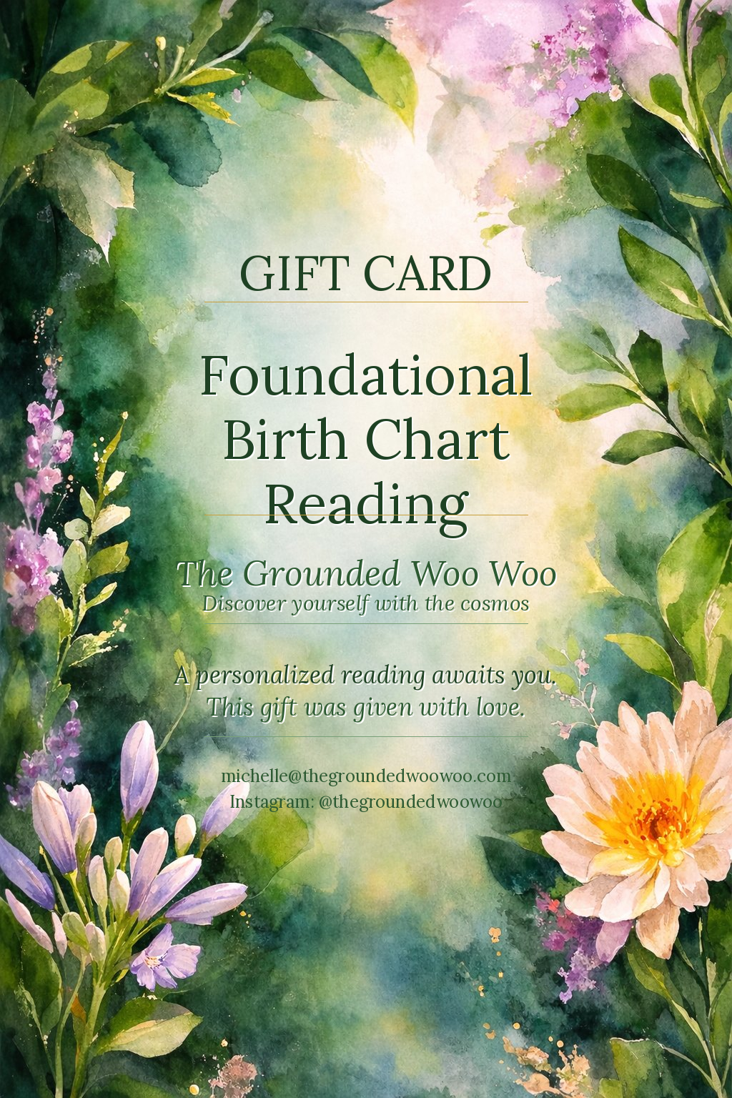 Gift Card for 60 Minute Foundational Birth Chart Reading