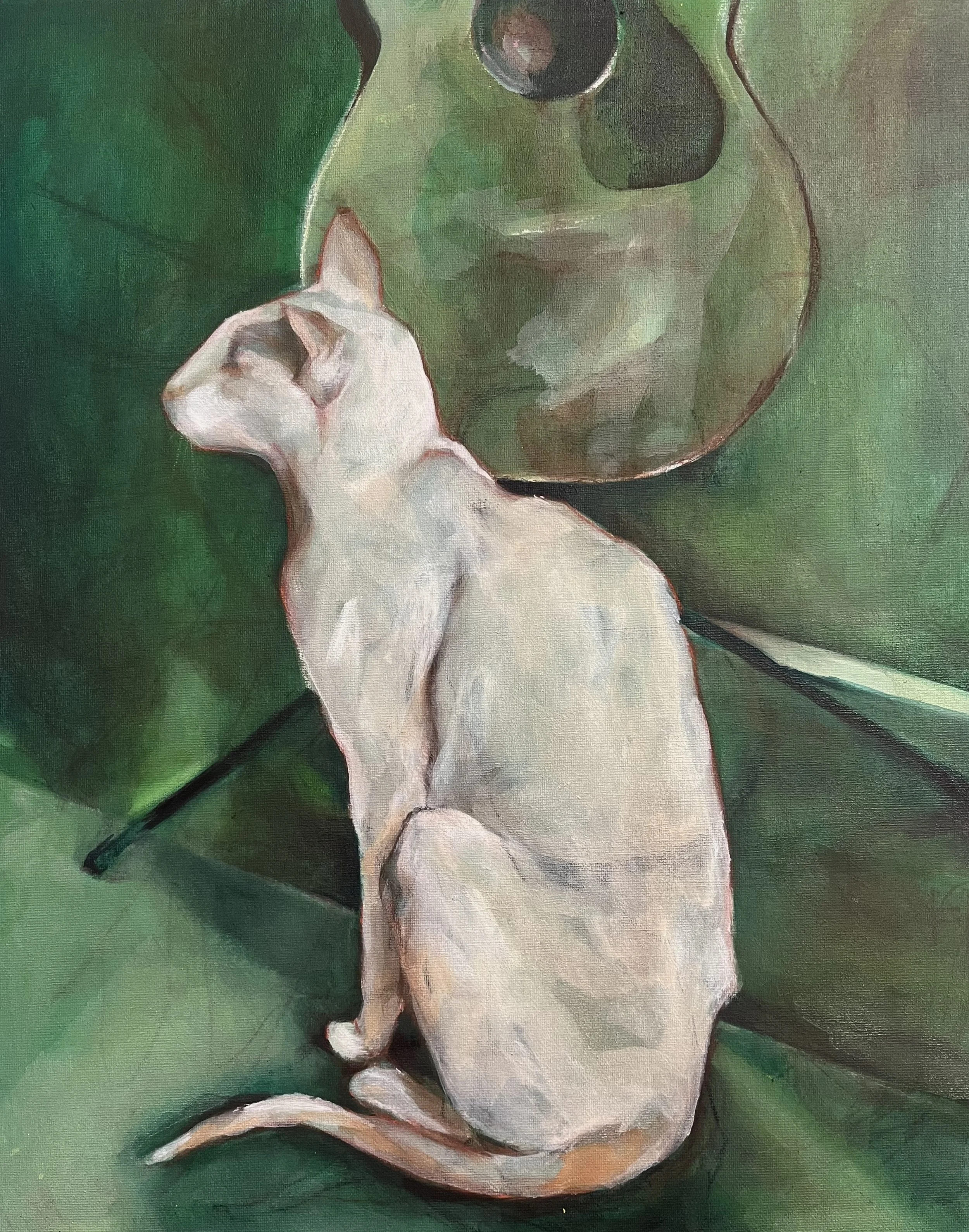 Green Quiet, 2025, 
Mixed Media on Canvas Board
Published in Somersault Magazine