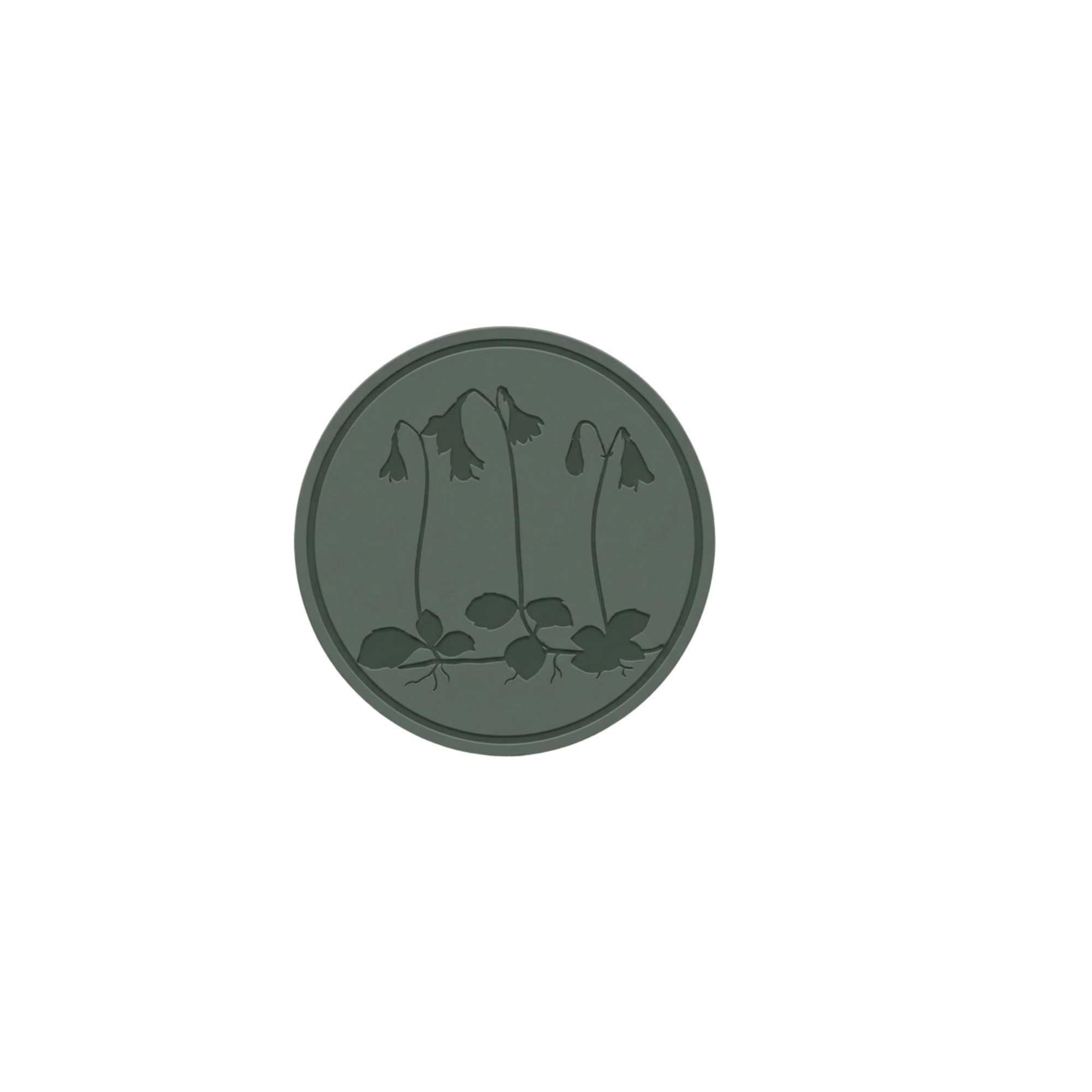 Vildmoos Logo mit einer Pflanzenillustration, Moosglöckchen.