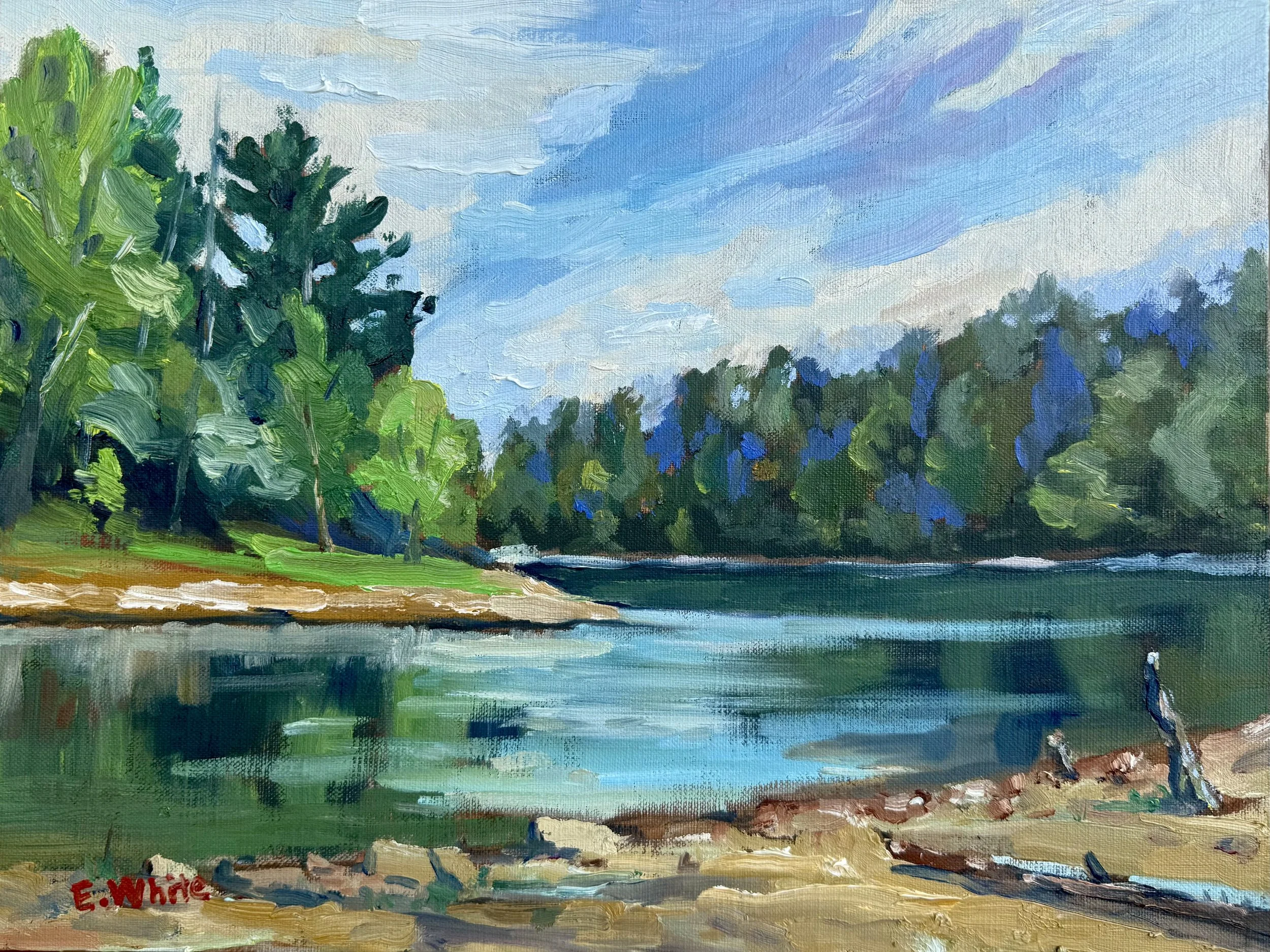 Blue Jay Shoreline (Oil on Canvas 16"X12")