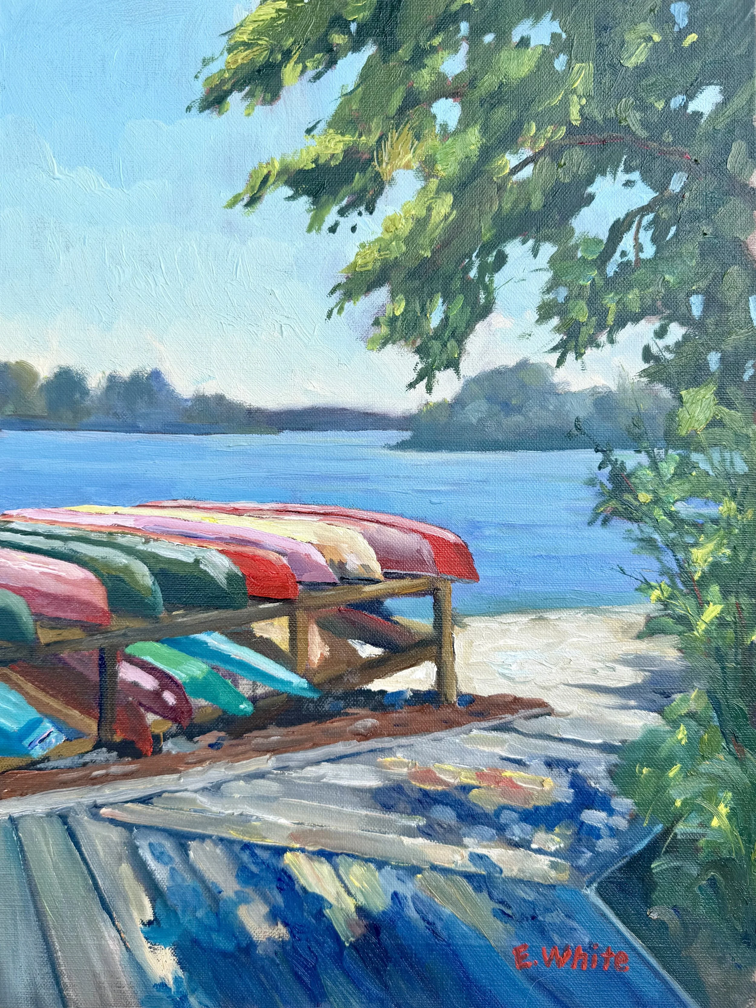 Resting craft, Lake Crabtree (Oil on Canvas 12'x16")