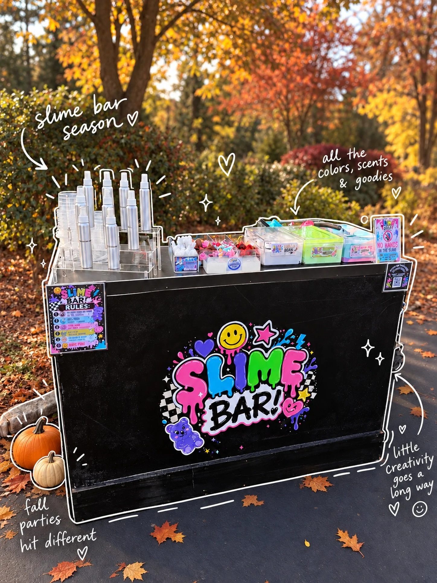 If the squishy craze has taken over your house, imagine an entire slime bar at your party.

Kids choose their slime, scent, and mix-ins, then leave with a favor they customized themselves. It&rsquo;s colorful, hands-on, and kind of party detail they&